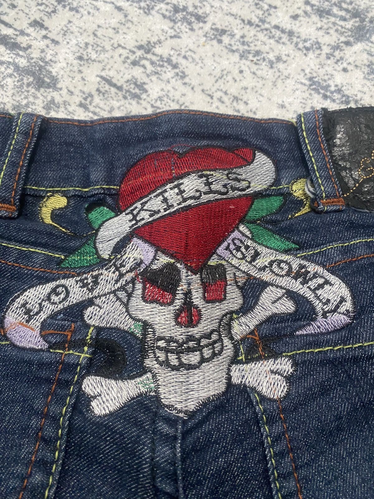 Christian Audigier Ed hardy x christian audiger vintage drip skull in ass jeans Size 29" - 11 Thumbnail