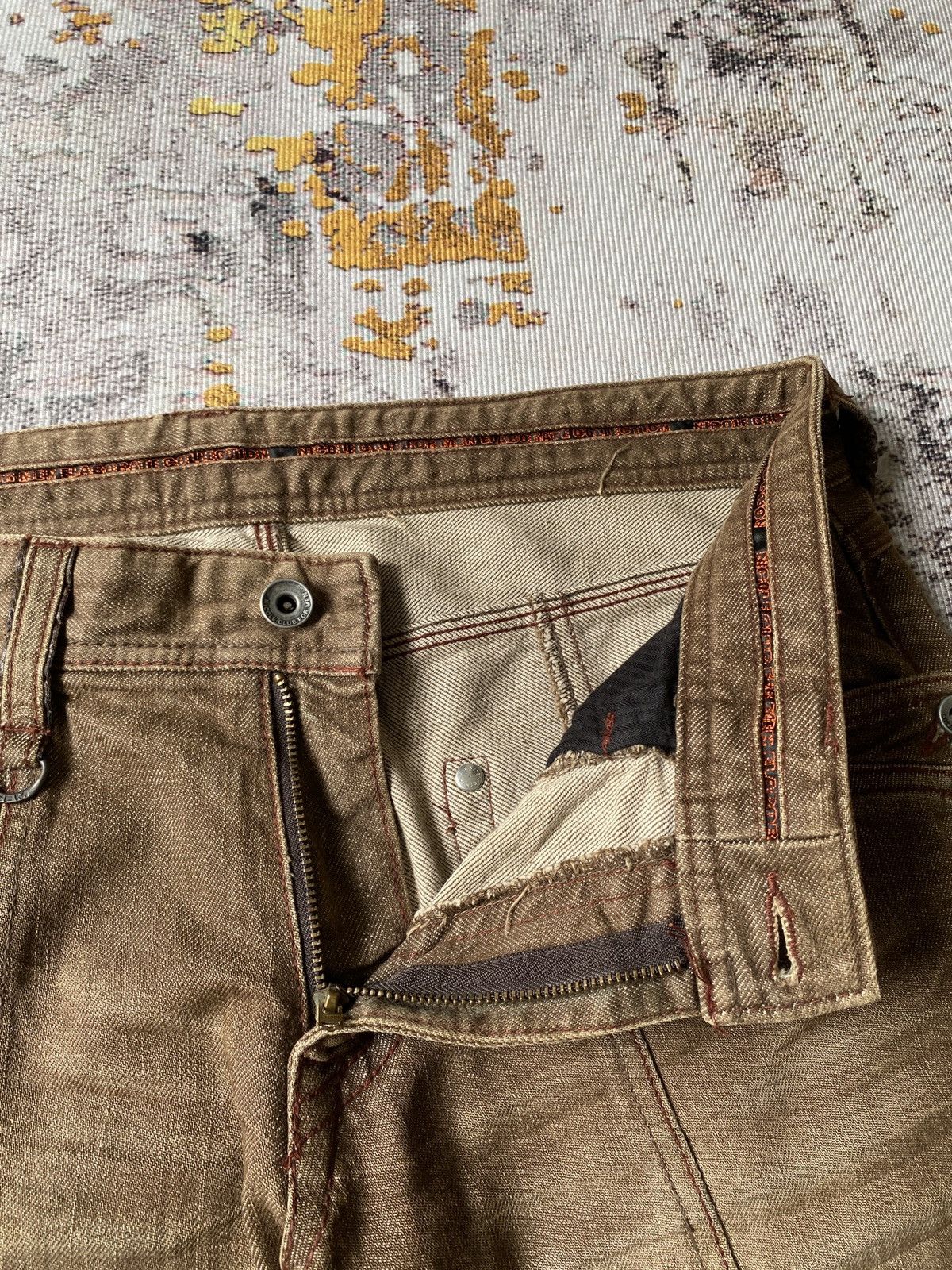Japanese Brand Nicole Club For Men NCFM Faded Brown Design Denim Size US 32 / EU 48 - 14 Thumbnail
