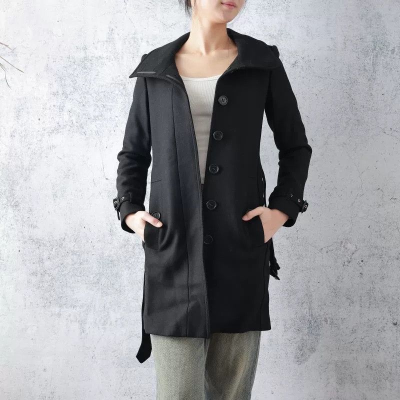 Burberry Burberry Black Wool Belt Coat Size XS / US 0-2 / IT 36-38 - 1 Thumbnail