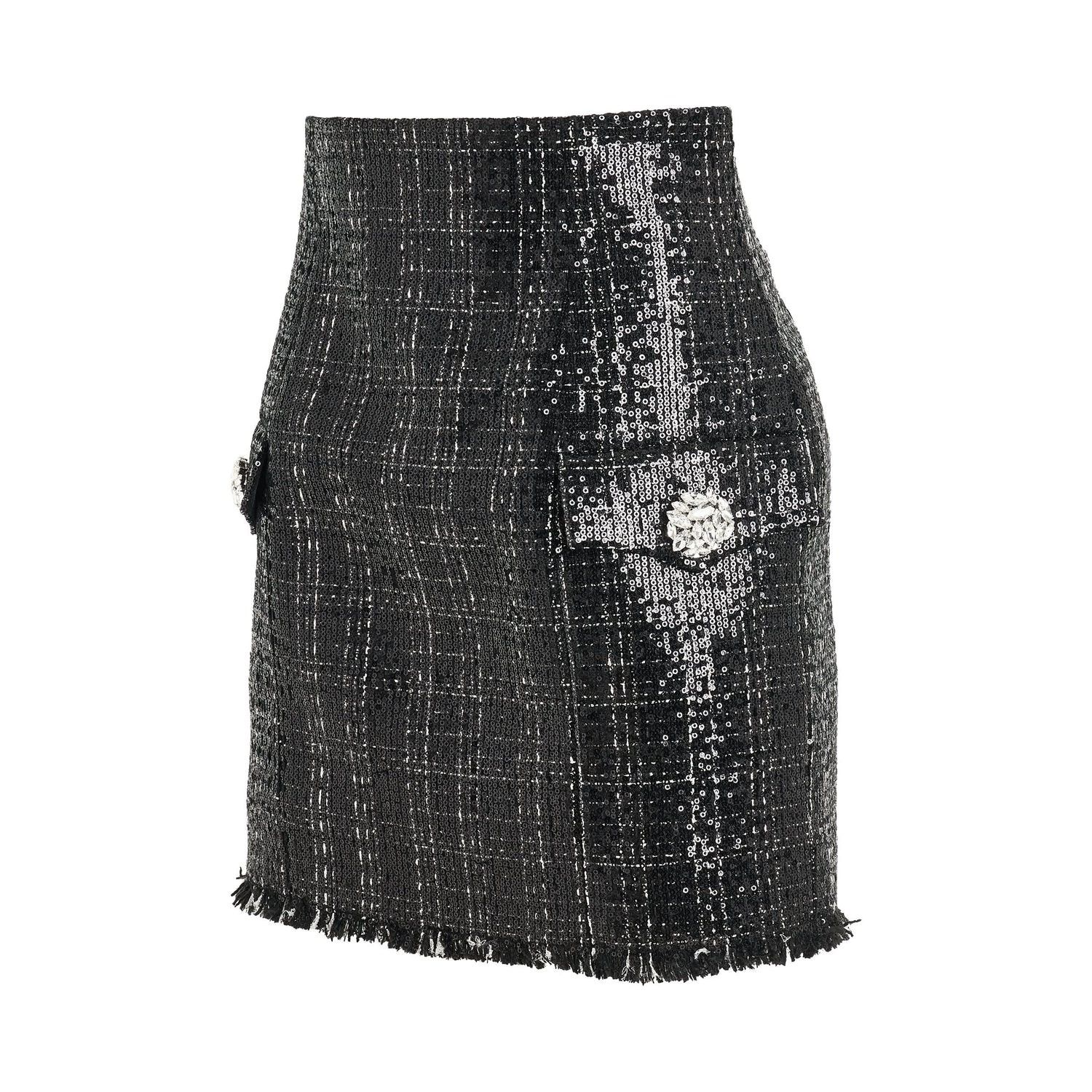 Balmain o1y0625 Mini Skirt in Black Size 28" / US 6 / IT 42 - 2 Thumbnail