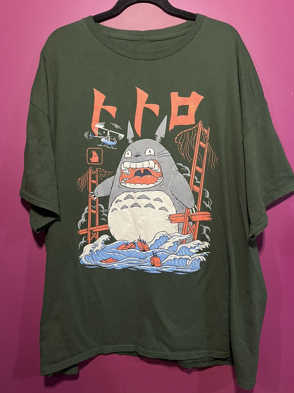 Japanese Brand × Vintage Totoro green tee Size US XXL / EU 58 / 5 - 1 Thumbnail