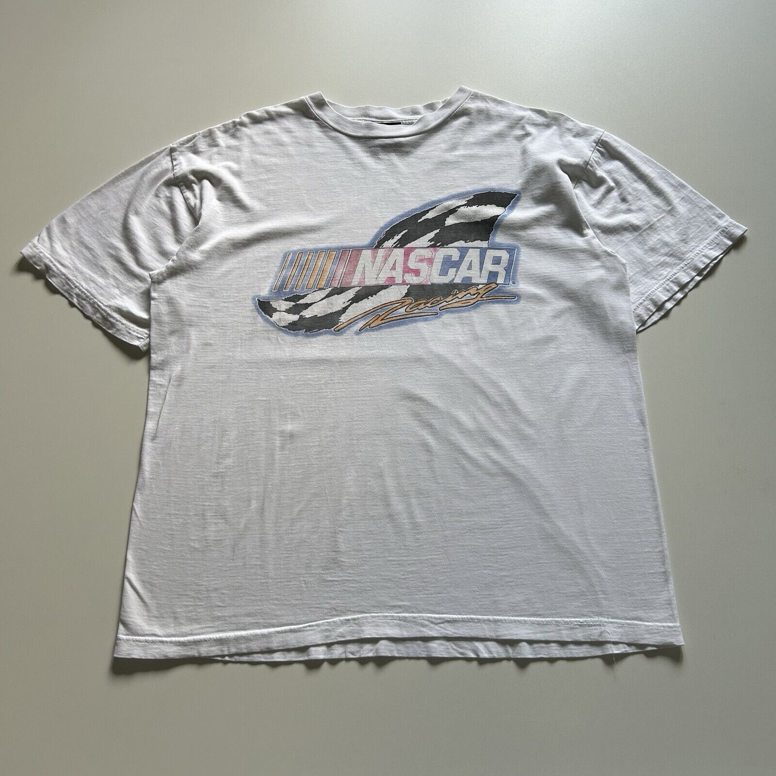 NASCAR Vintage 90s Nascar Racing Graphic T Shirt XL Made In USA Size US XL / EU 56 / 4 - 1 Thumbnail