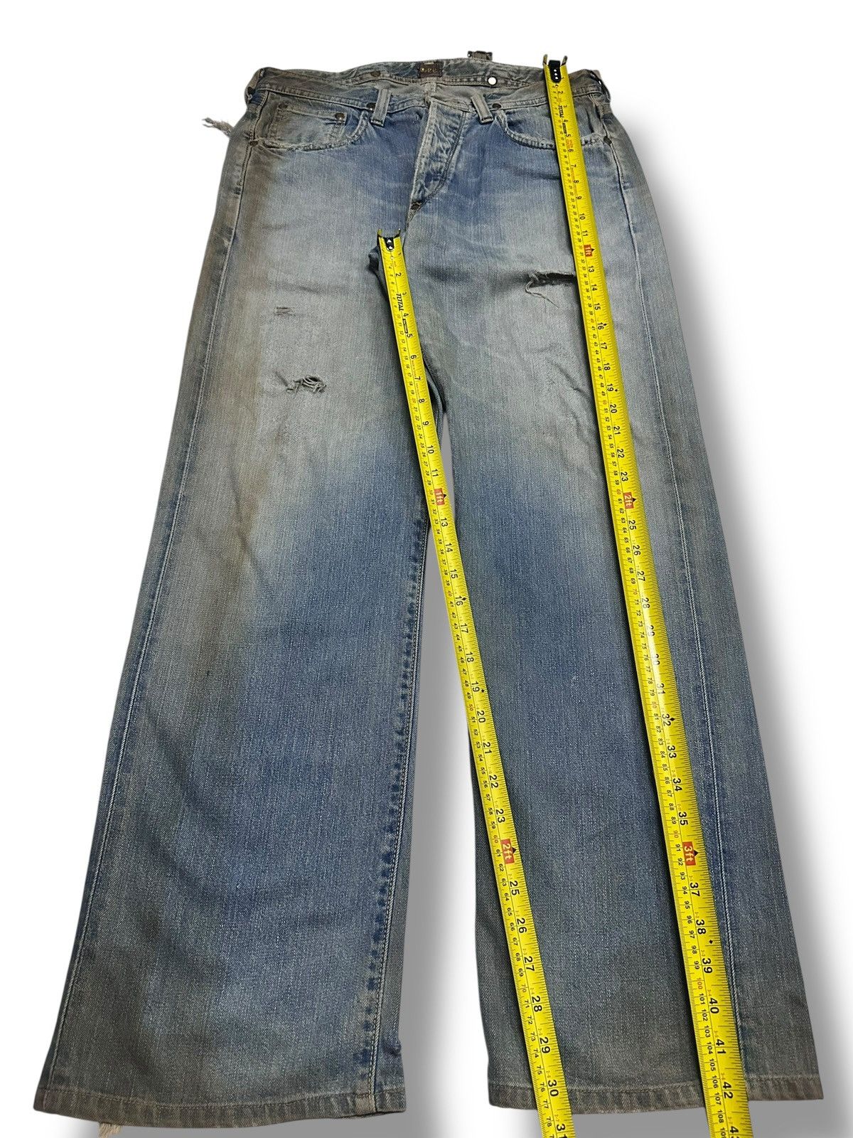 Lee Lee Vintage Distressed Jeans With Baggy Loose Style Mudwash Size US 33 - 14 Thumbnail