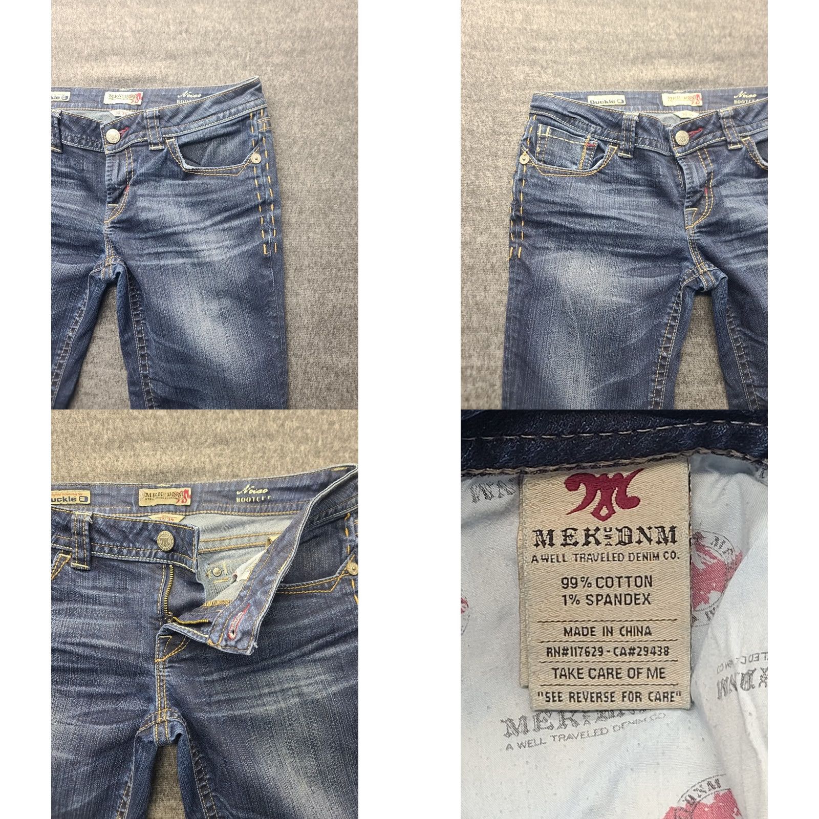 Vintage MEK DNM Jeans Womens 30x31 Bootcut Stretch Denim Slim 5-Pocket Blue By USA Buckle Bke Vintage? No. Size 30" / US 8 / IT 44 - 8 Thumbnail