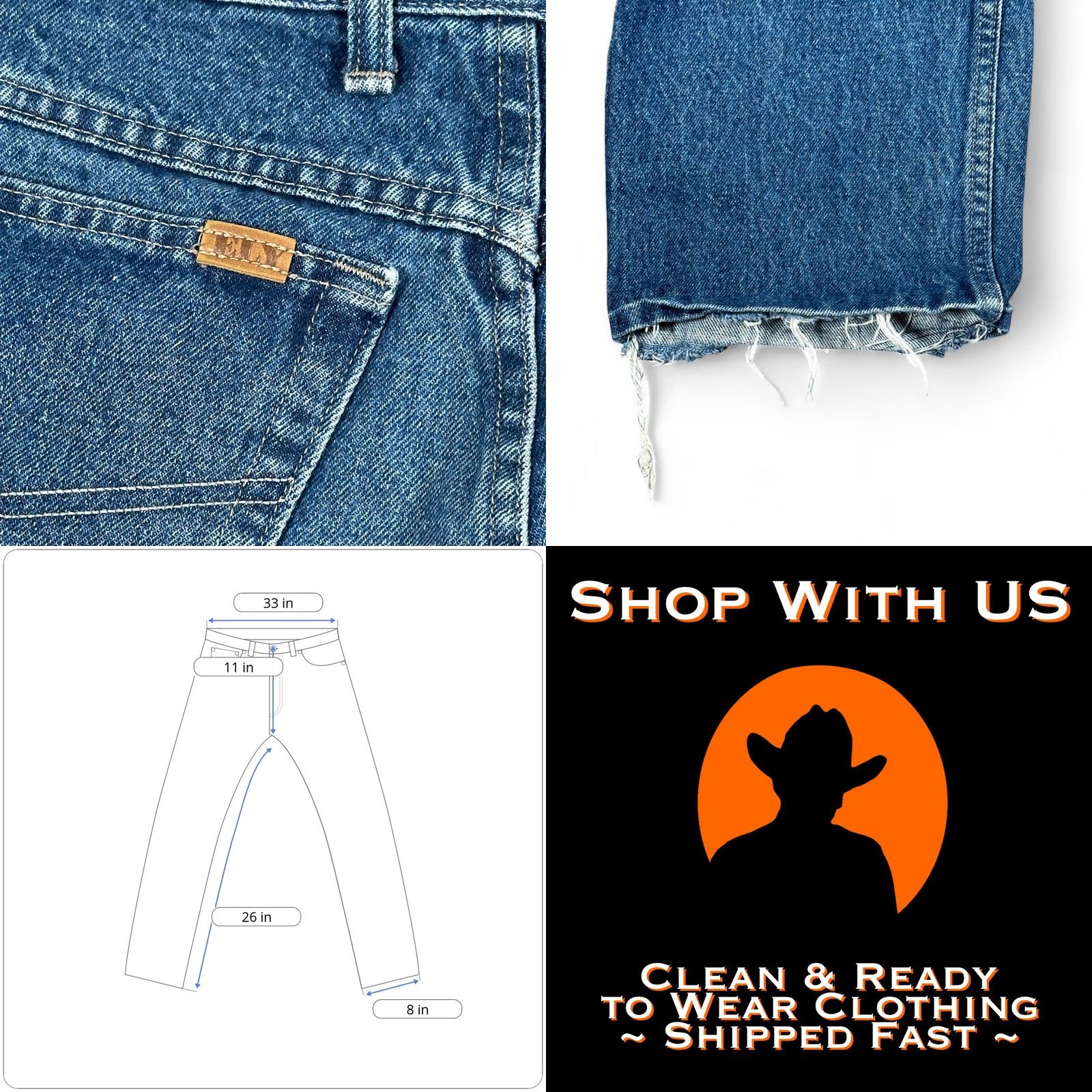 Vintage VINTAGE Ely Cattleman Jeans Mens 33x26 Blue Denim Dark Wash Western USA 90s Mens Jeans Blue Denim 90s USA Ely Cattleman Jeans Size US 33 - 8 Thumbnail