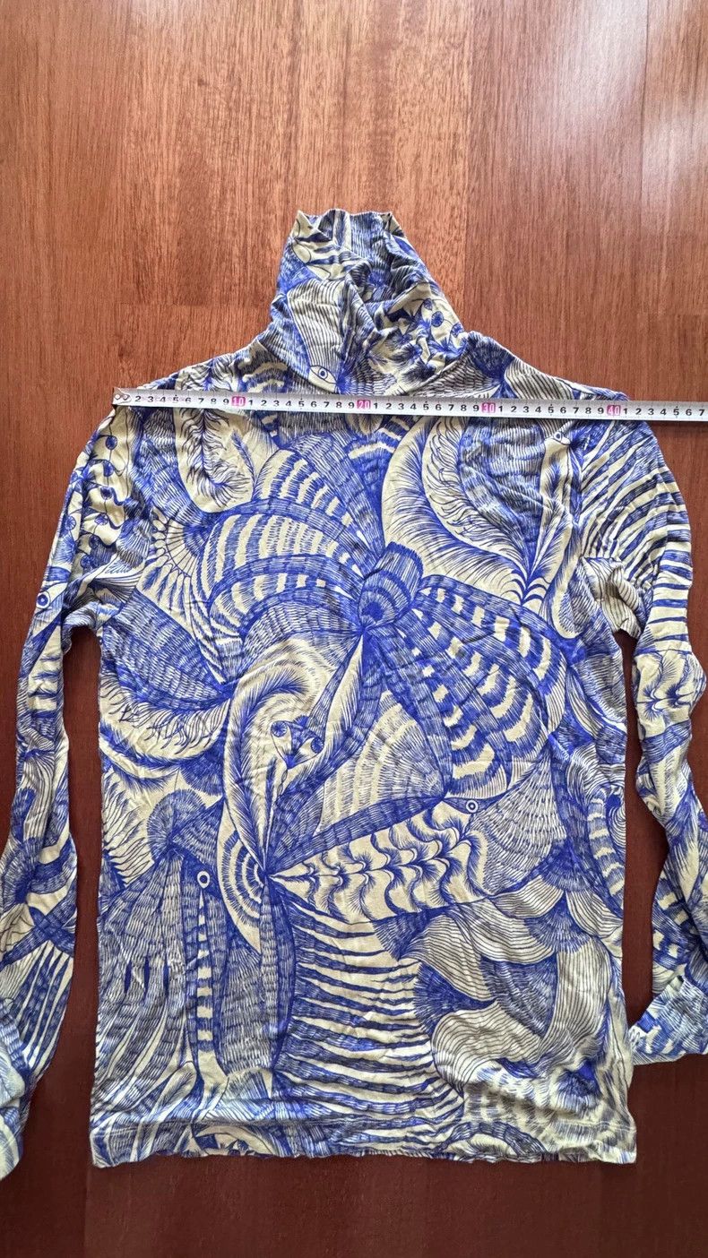 Dries Van Noten DRIES VAN NOTEN Blue patterned long-sleeved shirt Size M / US 6-8 / IT 42-44 - 1 Thumbnail