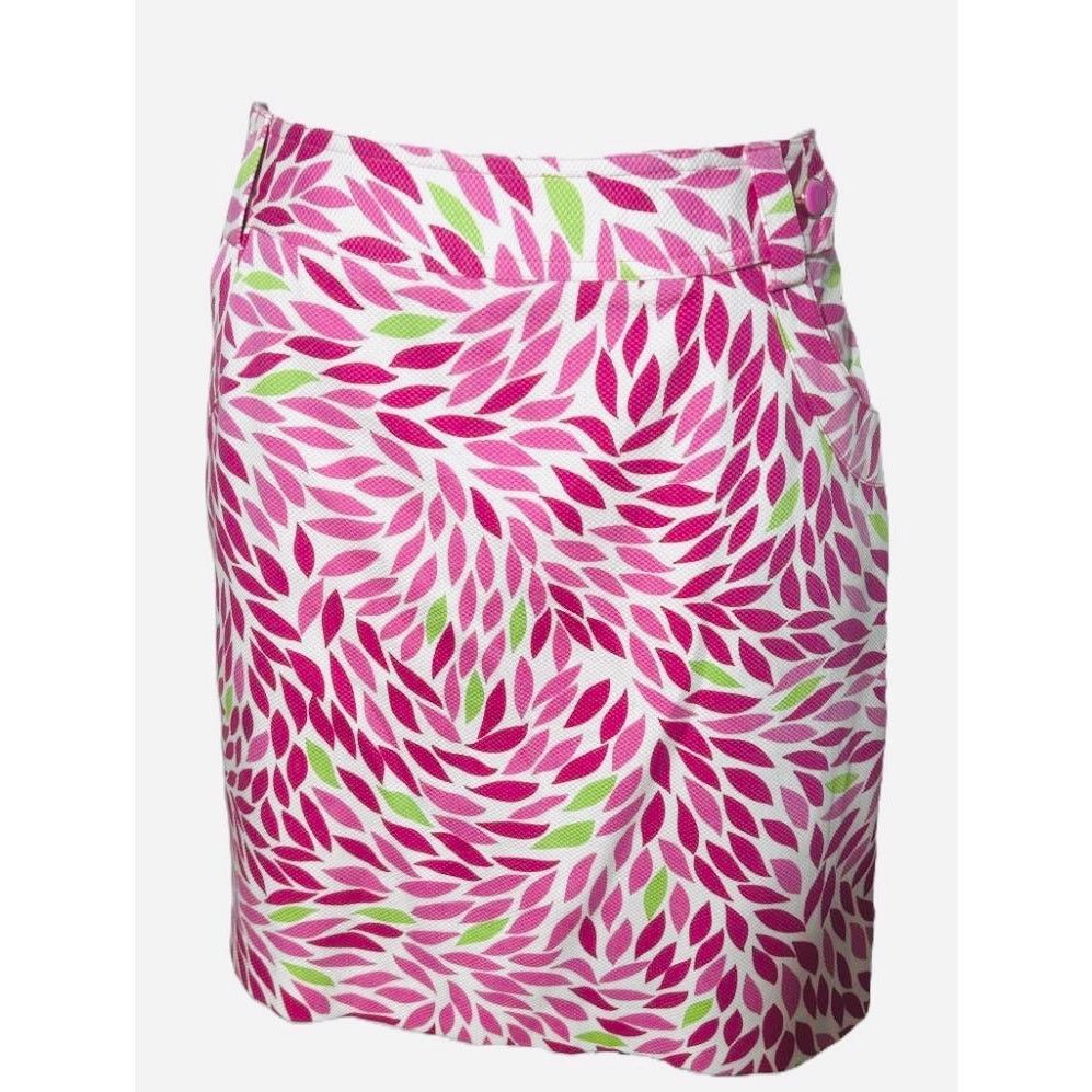 Nike EP PRO Pink White Floral Abstract Pattern Print Mini Skirt Size 27" / US 4 / IT 40 - 3 Thumbnail