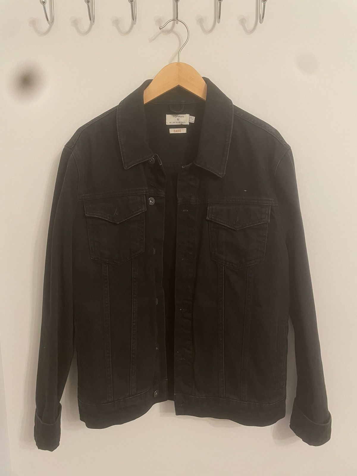 Topman × Topshop Topshop Black Denim Jacket size Large Size US L / EU 52-54 / 3 - 1 Thumbnail
