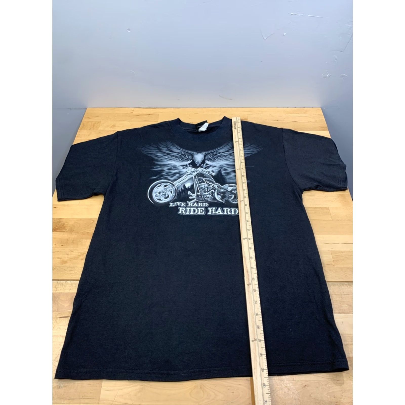 Vintage VINTAGE Hybrid Biker Shirt Mens L Live Hard Ride Hard Motorcycle Eagle 12182 Size US L / EU 52-54 / 3 - 4 Thumbnail