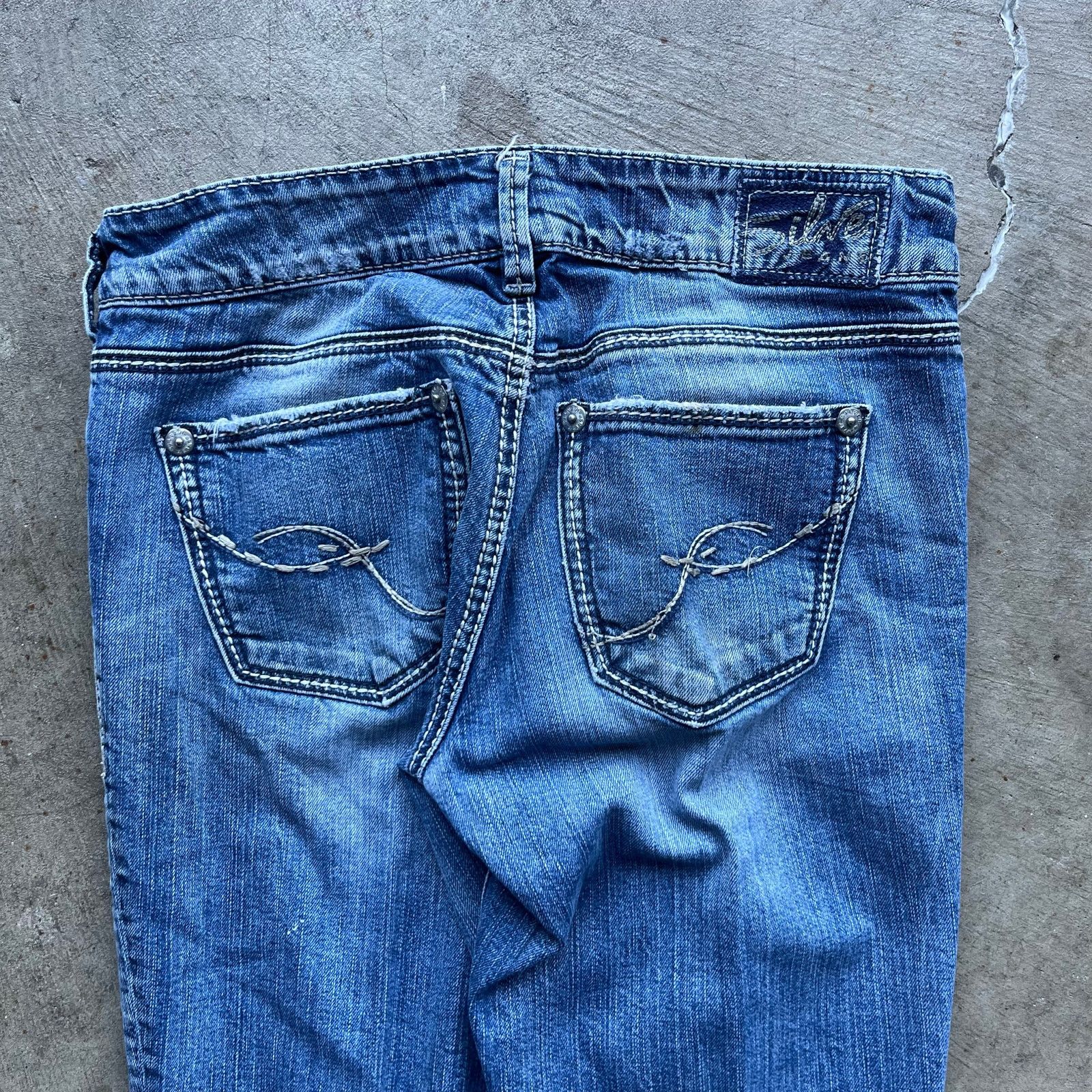 Vintage VINTAGE SILVER BOOTCUT JEANS Y2K 28X26 Size 28" / US 6 / IT 42 - 4 Thumbnail