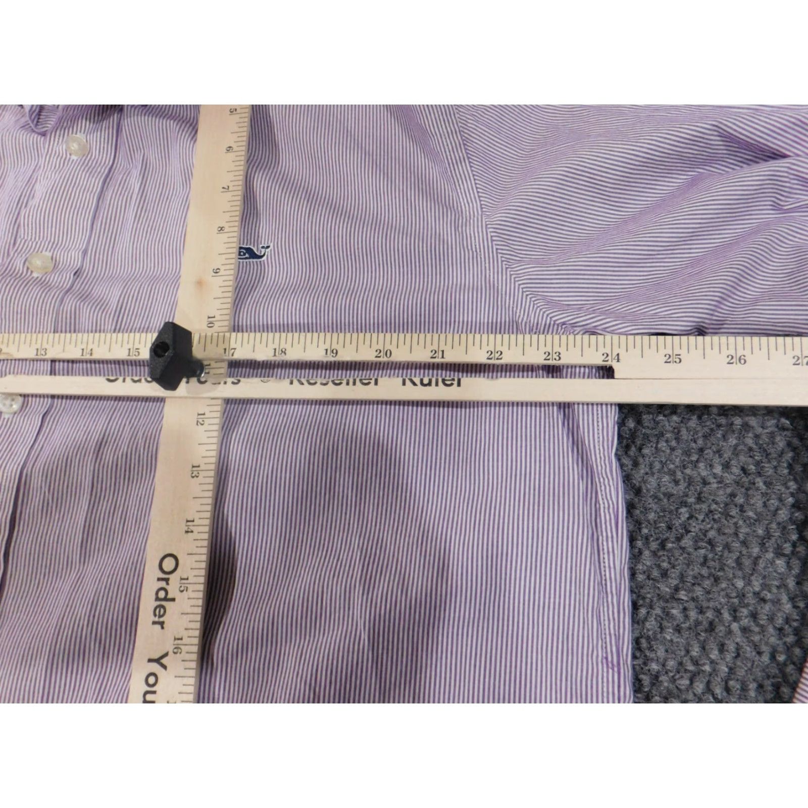 Vineyard Vines Vineyard Vines Shirt Button-Up Striped Purple Logo 2XL Mens Long Sleeve Collared Cotton Button-Down Classic Whale Vintage No Size US XXL / EU 58 / 5 - 5 Thumbnail