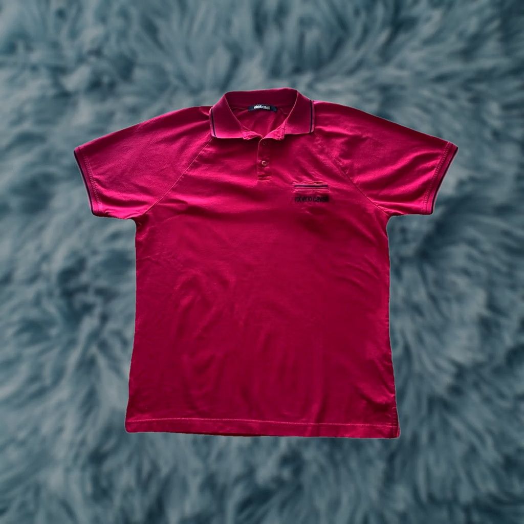 Roberto Cavalli Roberto Cavalli Shirt Mens XL Red Spellout Authentic Chest Pocket Polo Men SIze Size US XL / EU 56 / 4 - 1 Thumbnail