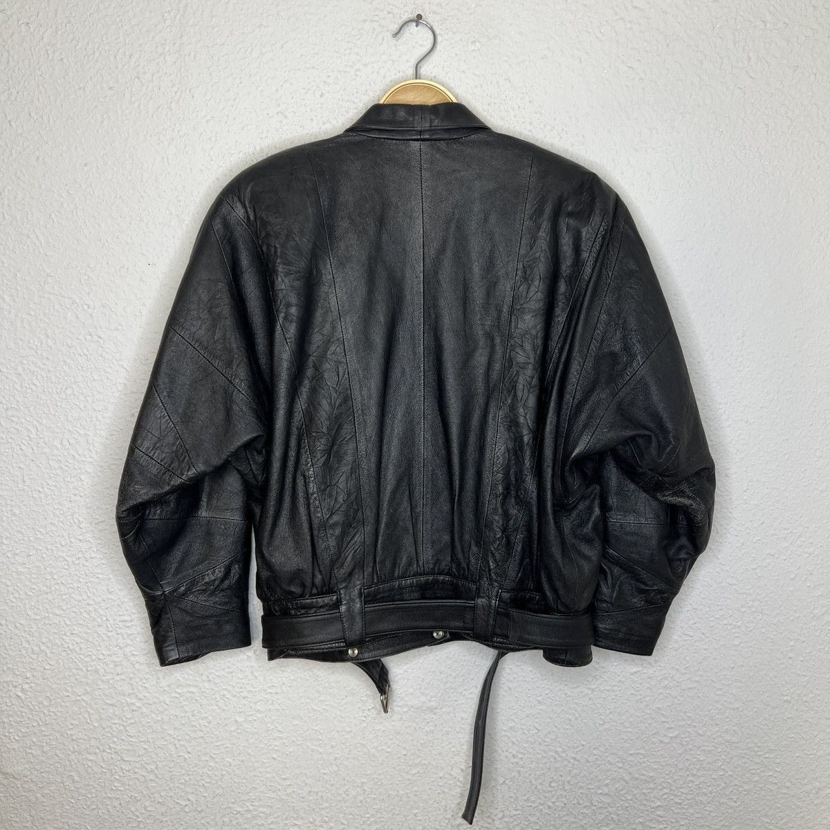 Vera Pelle × Vintage Vintage Leather Jacket Biker Ramones Black Genuine Trucker Size US M / EU 48-50 / 2 - 7 Thumbnail