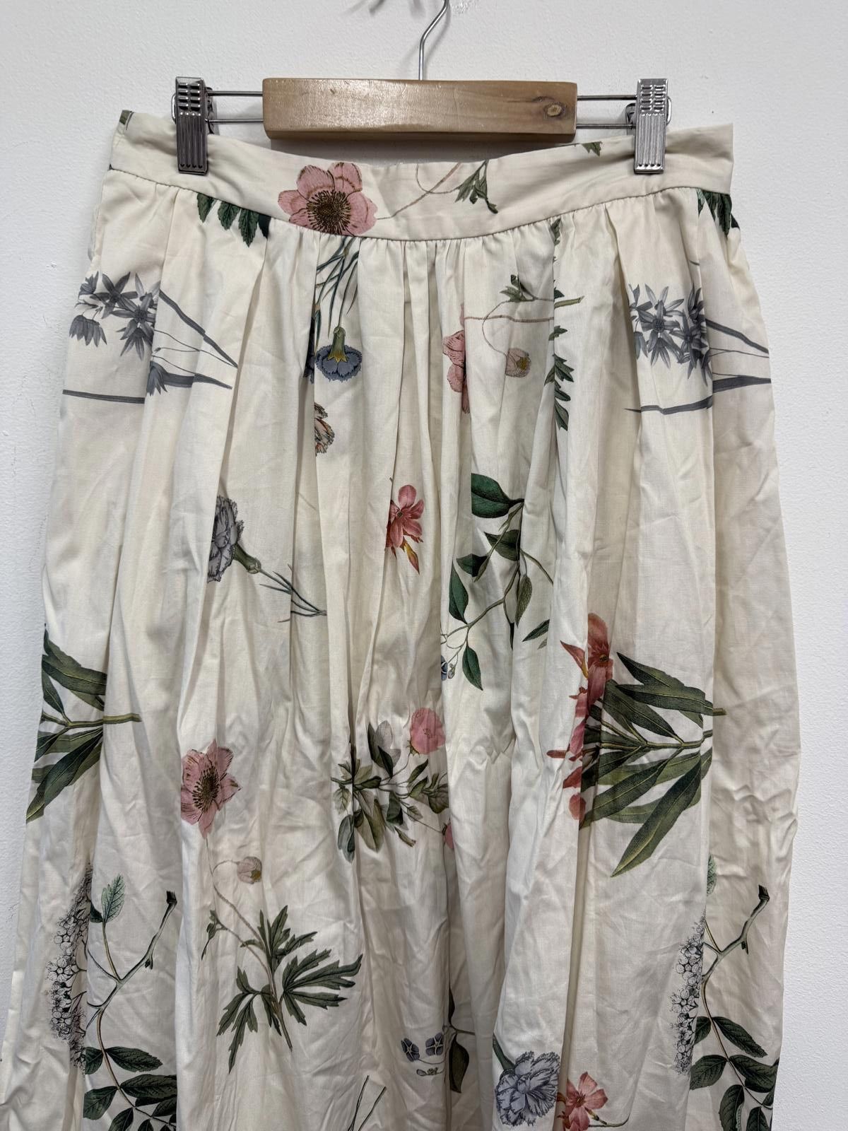 Reserved Reserved Floral Print Midi Skirt Cream Size M Size 32" / US 10 / IT 46 - 3 Thumbnail