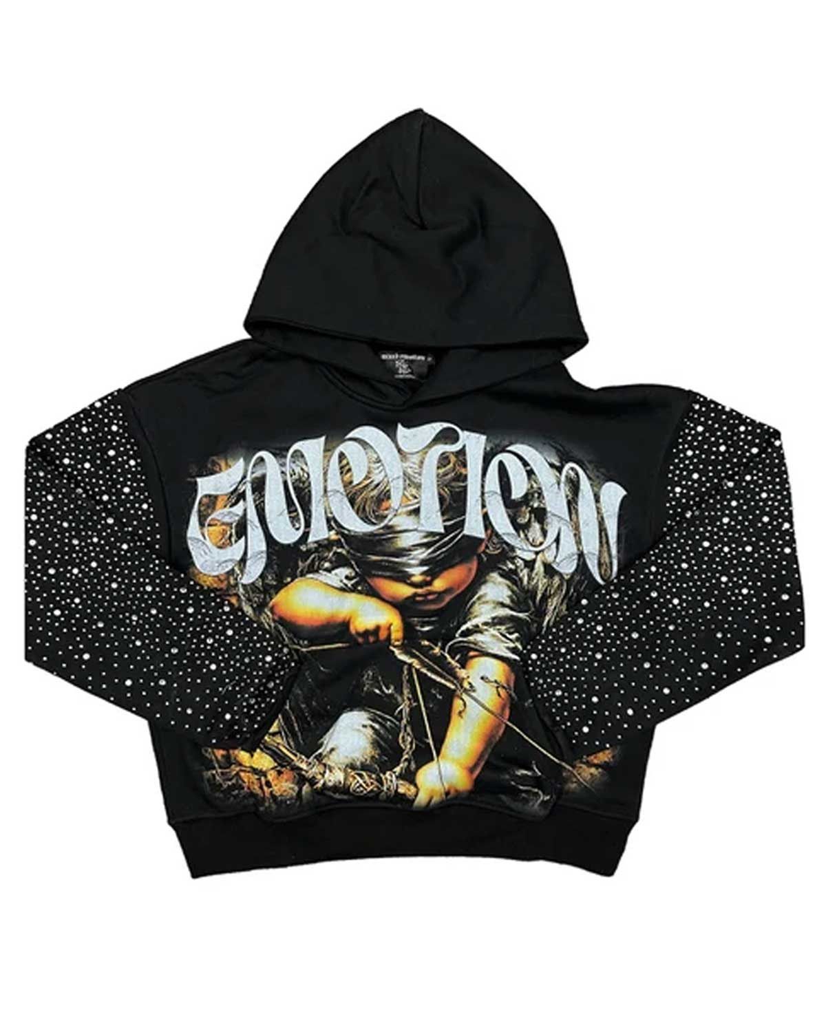 Other Mixed Emotions Archer Rhinestone Hoodie Black Size US M / EU 48-50 / 2 - 1 Thumbnail