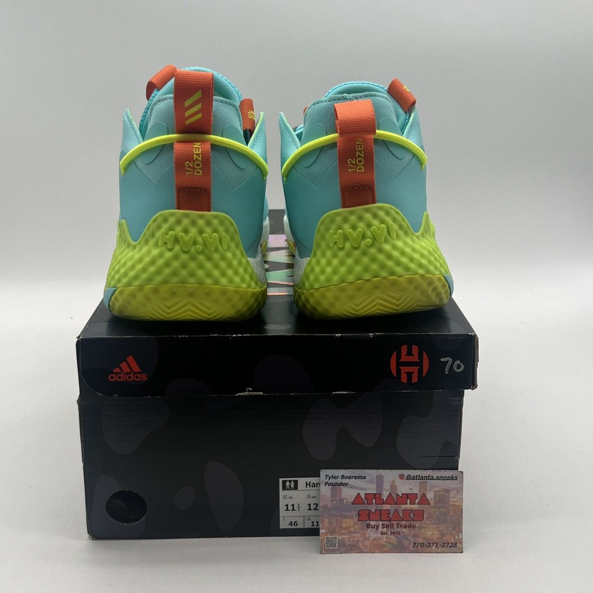 Adidas Harden vol 6 pulse Aqua solar yellow Size US 11.5 / EU 44-45 - 3 Thumbnail