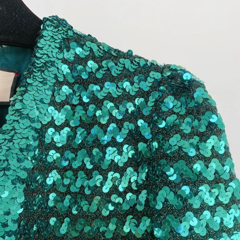 Gucci Gucci Green sequin cardigan jacket 2504-Nextarrow Size M / US 6-8 / IT 42-44 - 3 Thumbnail