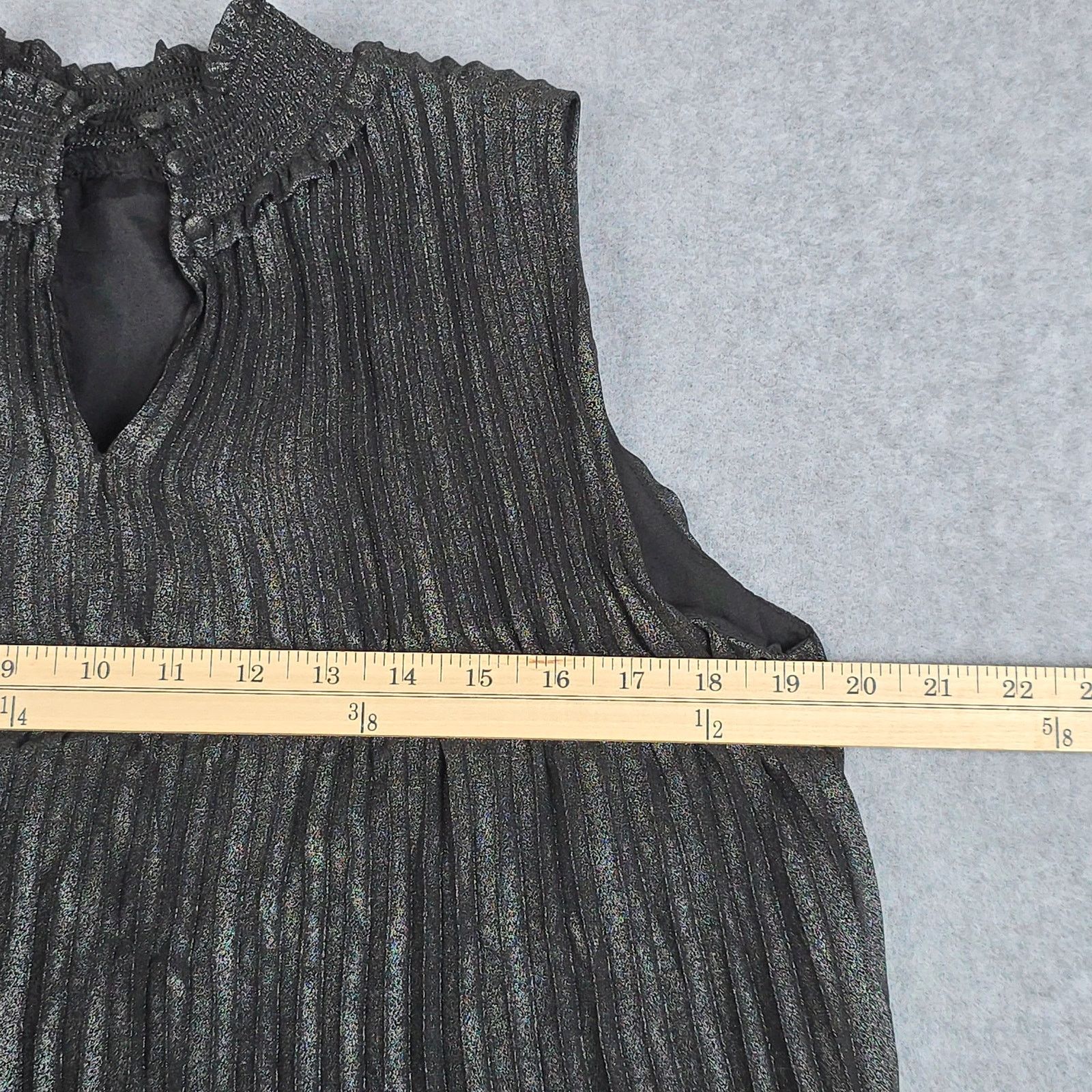 Nanette Lepore Nanette Lepore Medium Blk Sleeveless Accordion Pleat Blouse Size M / US 6-8 / IT 42-44 - 14 Thumbnail