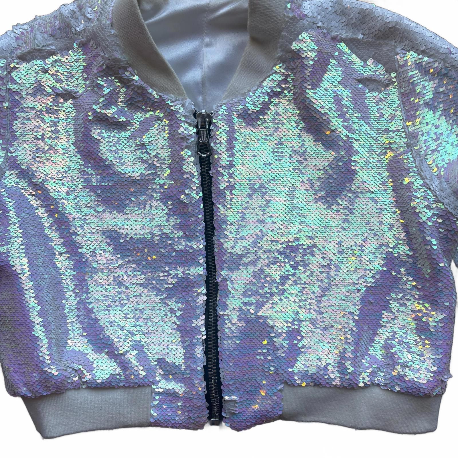 Other Any Old Iron Iridescent Sequin Cropped Bomber Jacket Size S / US 4 / IT 40 - 3 Thumbnail