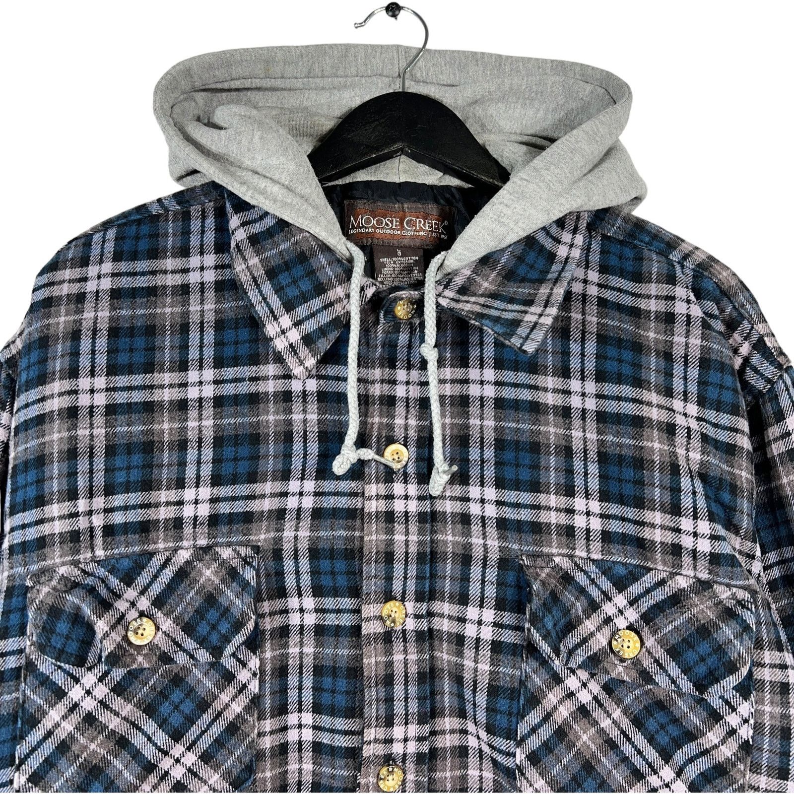 Vintage Moose Creek Plaid Hooded Flannel Jacket Grailed