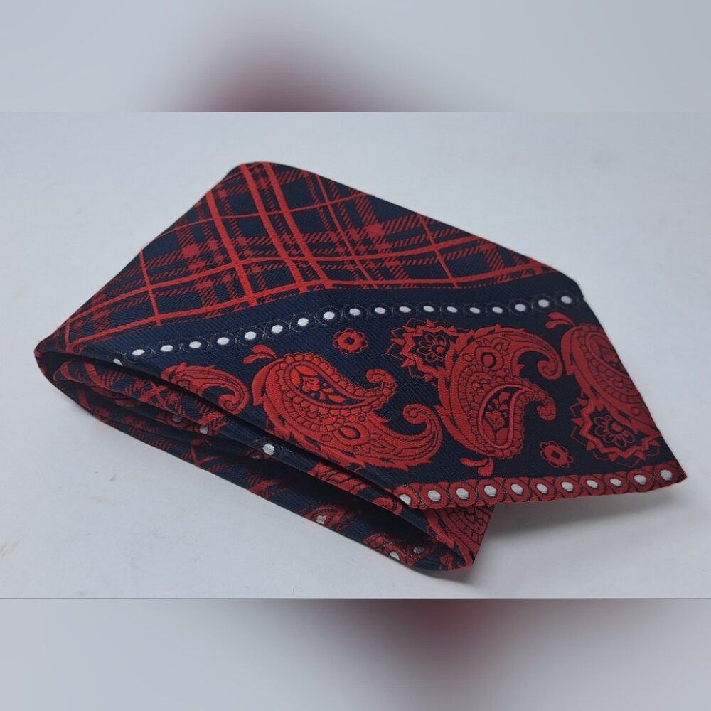 Yves Saint Laurent Yves Saint Laurent Vintage Neck Tie Tartain Plaid Paisley S Size ONE SIZE - 3 Thumbnail