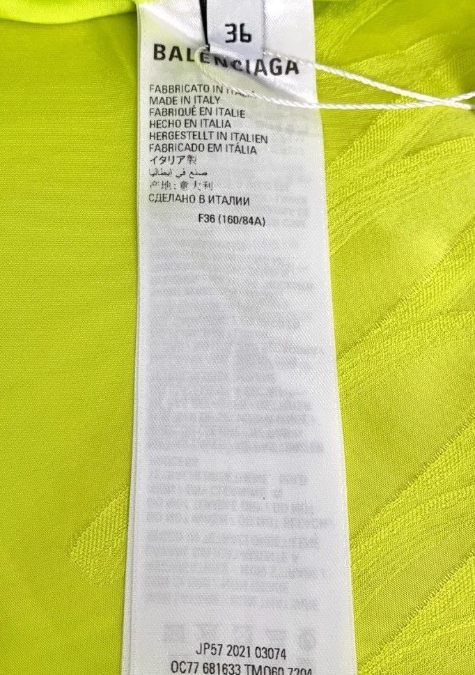 Balenciaga Balenciaga 21 logo printed collar fluorescent green short Size XS / US 0-2 / IT 36-38 - 7 Thumbnail