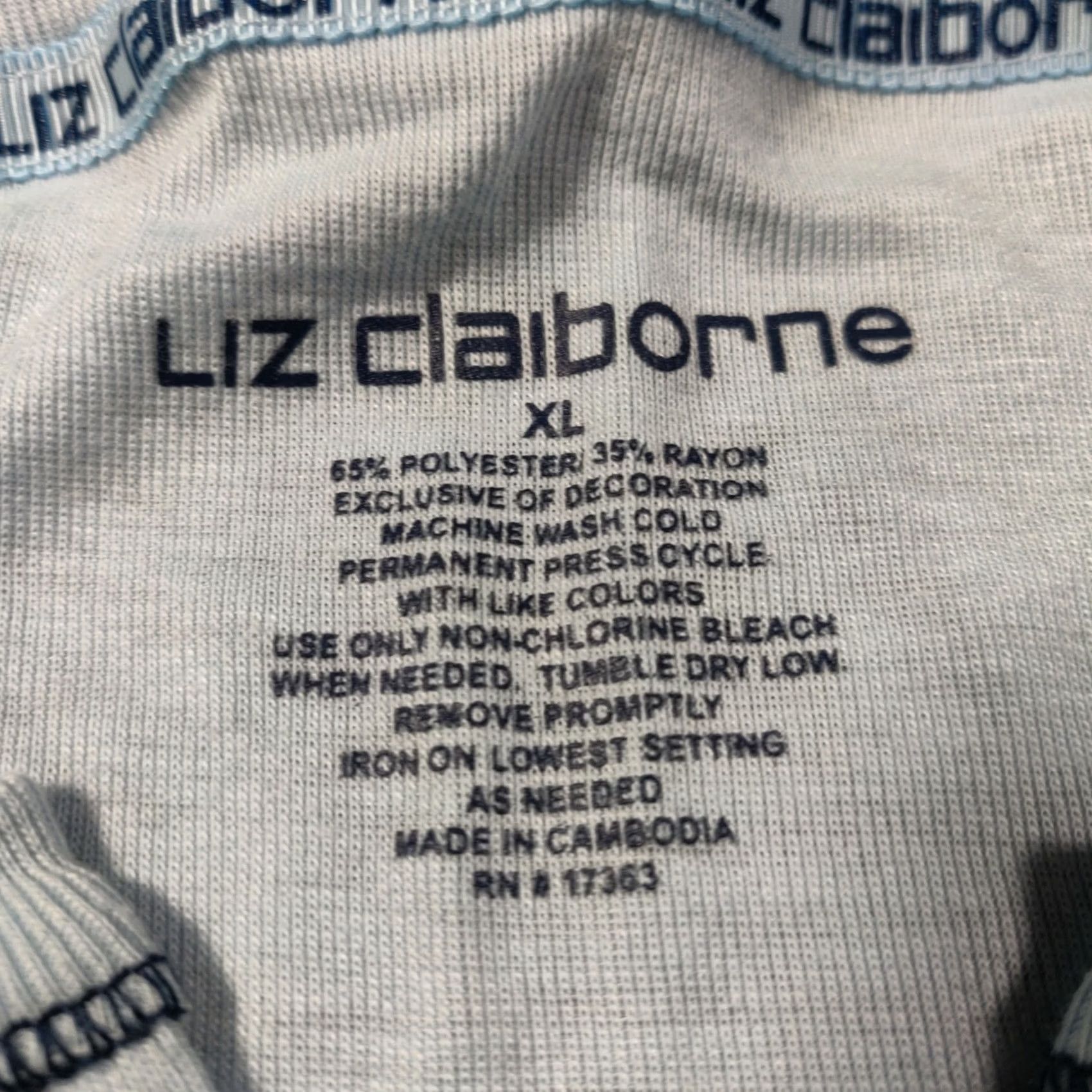 Liz Claiborne Liz Claiborne Shirt Womens XL Blue Henley Cap Sleeve Casual Tee Size XL / US 12-14 / IT 48-50 - 3 Thumbnail