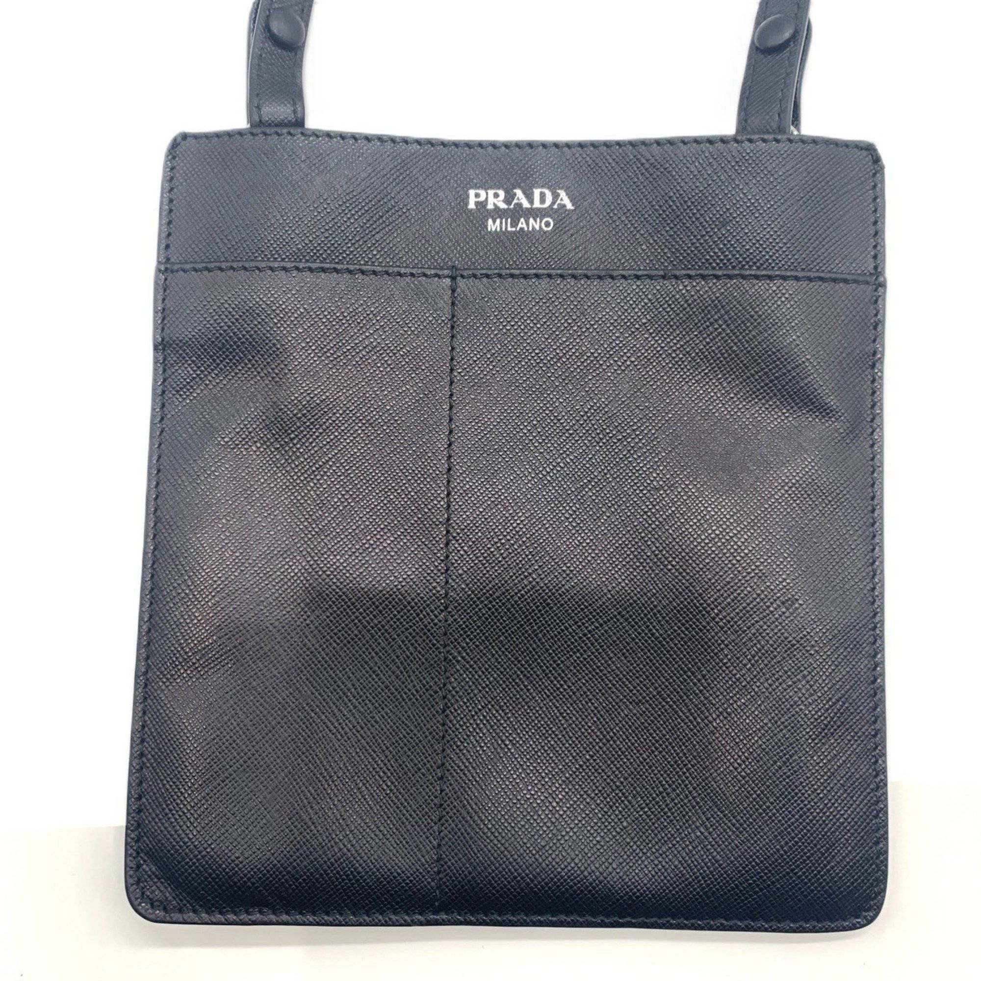 Prada Saffiano Leather Shoulder Bag Pochette for Men and Women