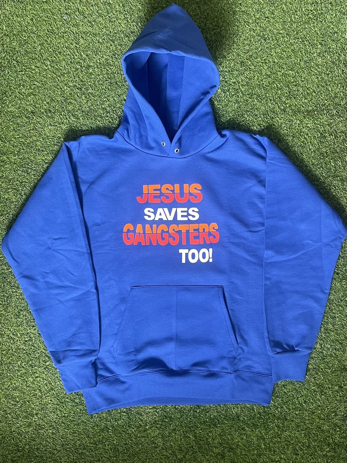 Vintage JESUS SAVES GANGSTAS HOODIE Size US M / EU 48-50 / 2 - 2 Thumbnail