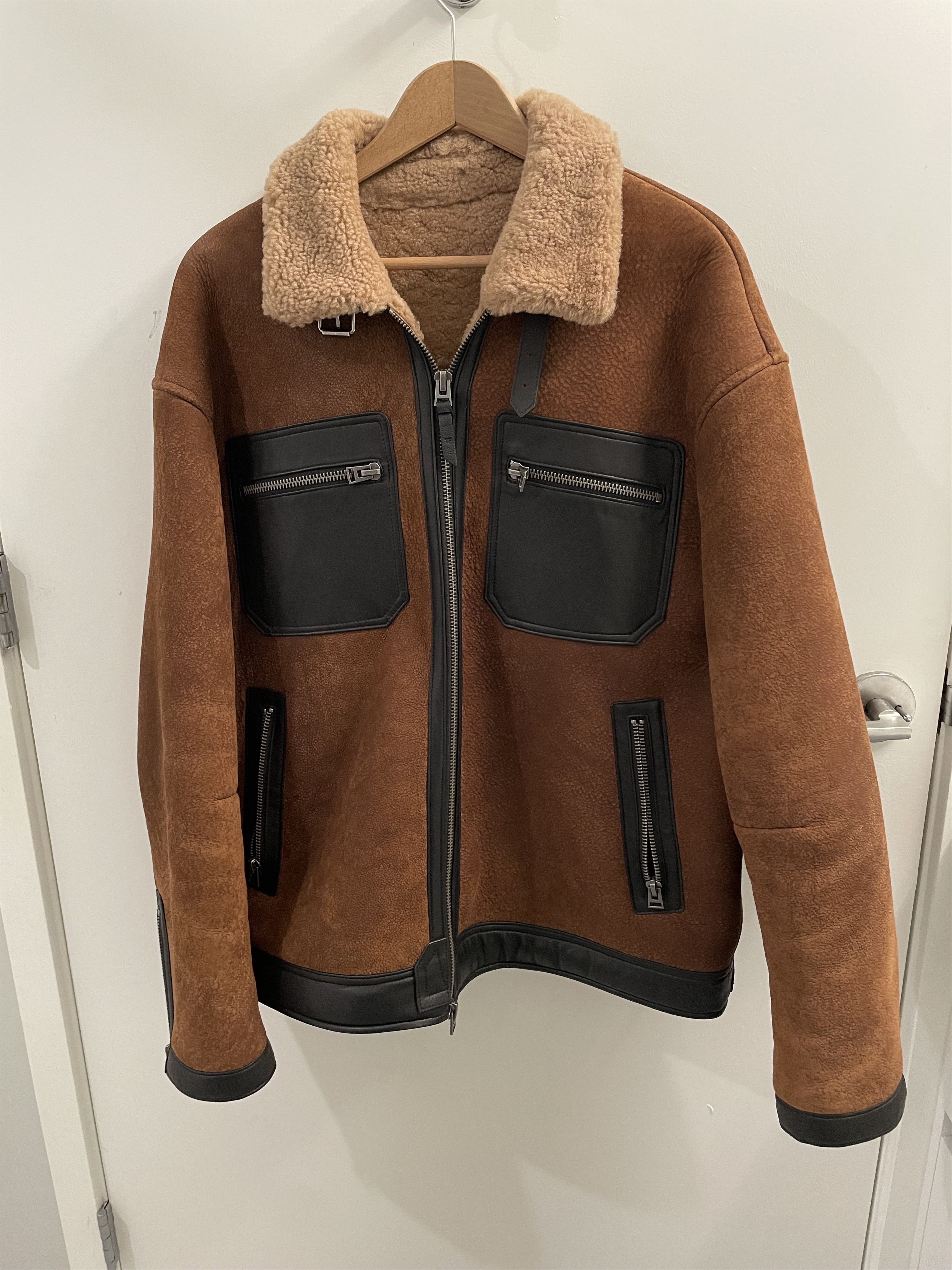 Tom Ford Tom Ford Crackled Shearling Zip Boulson Size US XL / EU 56 / 4 - 1 Thumbnail