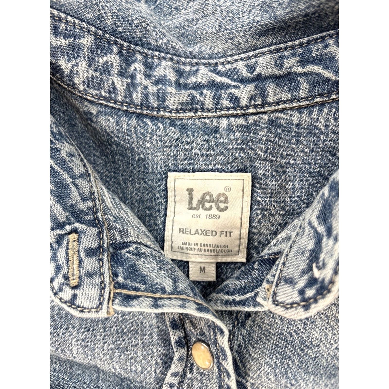 Lee VINTAGE Lee Women's Dress Western Pearl Snap Denim Shirt Dress Large M White Cowboys Rodeo Sz M Ladies Womens Size M / US 6-8 / IT 42-44 - 4 Thumbnail