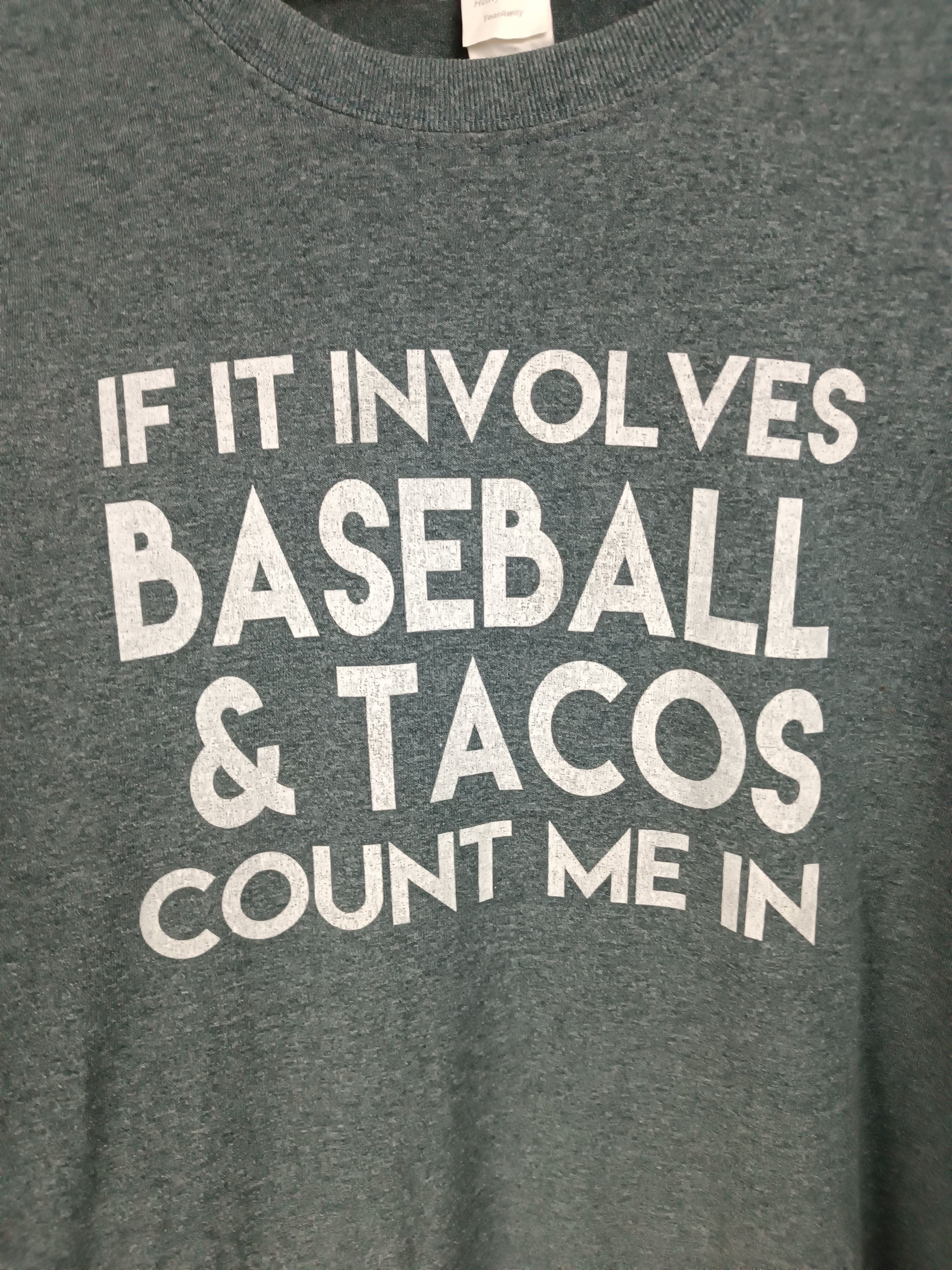 Vintage VINTAGE BASEBALL & TACOS COUNT ME IN FUNNY HUMOR QUOTE TEE Size US XXL / EU 58 / 5 - 10 Thumbnail