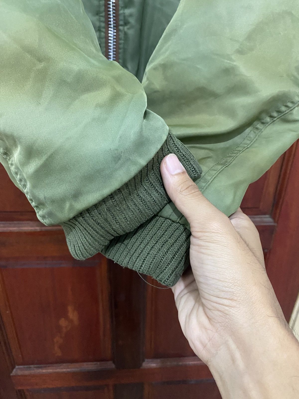 Sports Specialties × Vintage Simpson Biker Bomber Jacket Olive Green Ma-1 Motorcycle Size US L / EU 52-54 / 3 - 6 Thumbnail