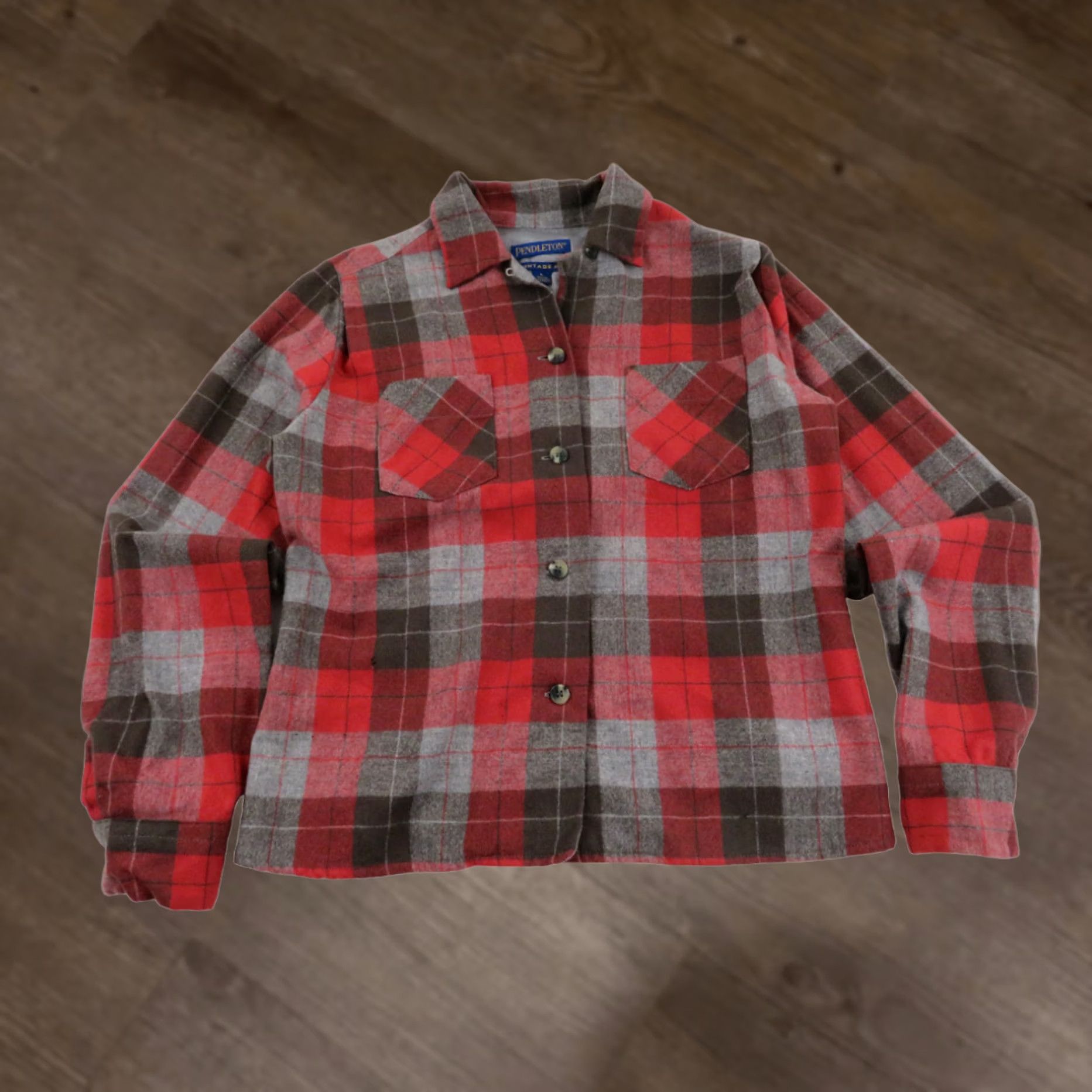 Pendleton Vtg Pendleton Board Shirt Womens Sz Small Wool Shadow Plaid Loop Collar Tuckeroo Size S / US 4 / IT 40 - 1 Thumbnail