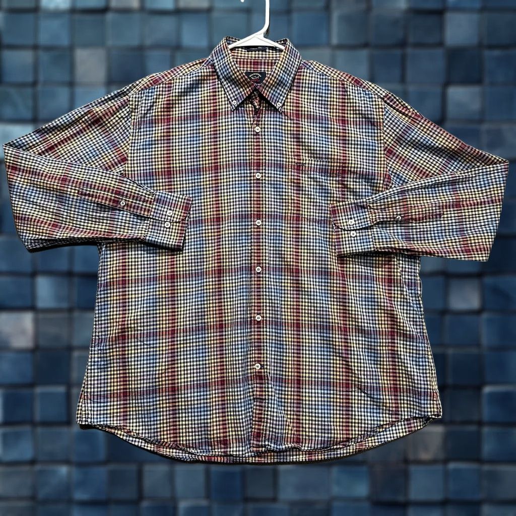 Paul & Shark VINTAGE Paul & Shark Yachting Shirt Mens XL Blue Red Orange Plaid Button-Down Italy Size US XL / EU 56 / 4 - 1 Thumbnail