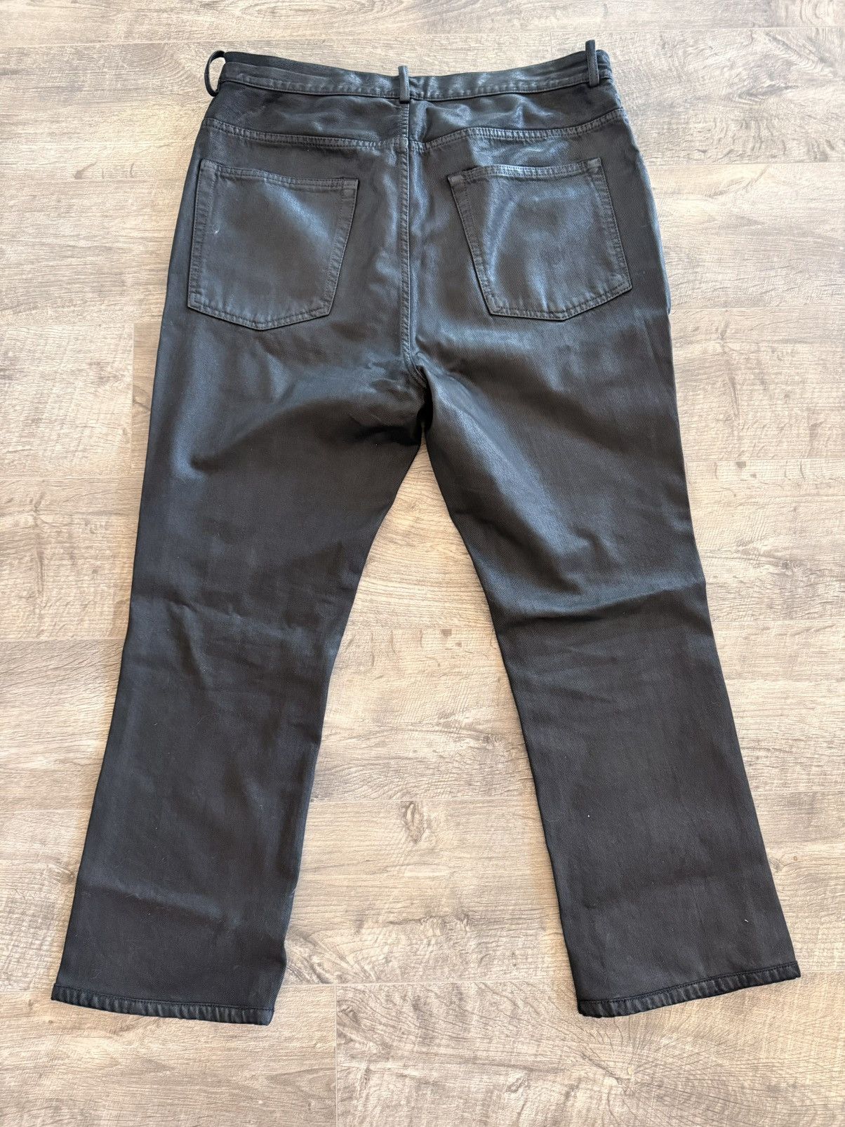 Ann Demeulemeester Ann Demeulemeester Waxed Denim Trousers – Size 54 Size US 38 / EU 54 - 2 Thumbnail