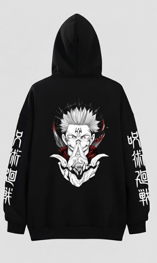 Other Anime Ryomen Sukuna Graphic Zip-Up Hoodie Sweatshirt Size US XXL / EU 58 / 5 - 2 Thumbnail