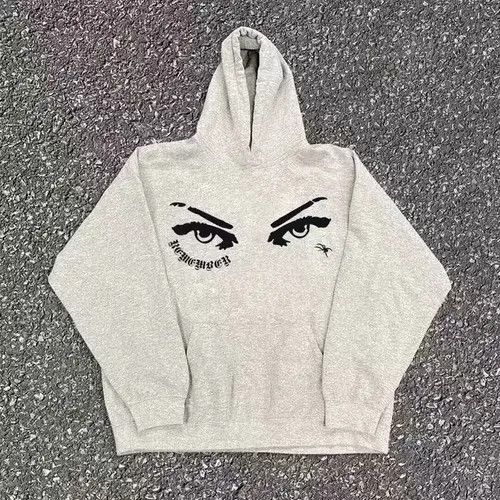 Japanese Brand Hoodie Eye print gray washed vintage cotton hoodie Size US L / EU 52-54 / 3 - 1 Thumbnail