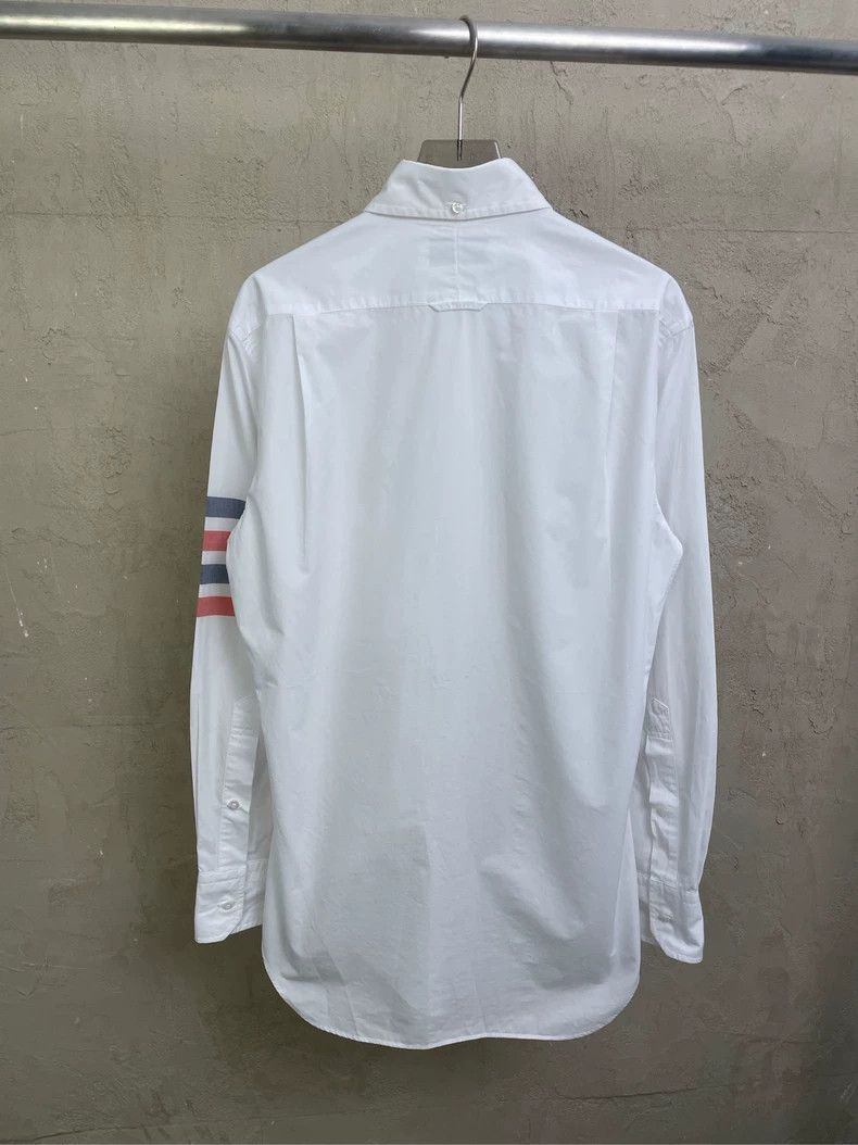 Thom Browne Thom browne White colorful four-striped long-sleeved shirt Size US XS / EU 42 / 0 - 2 Thumbnail
