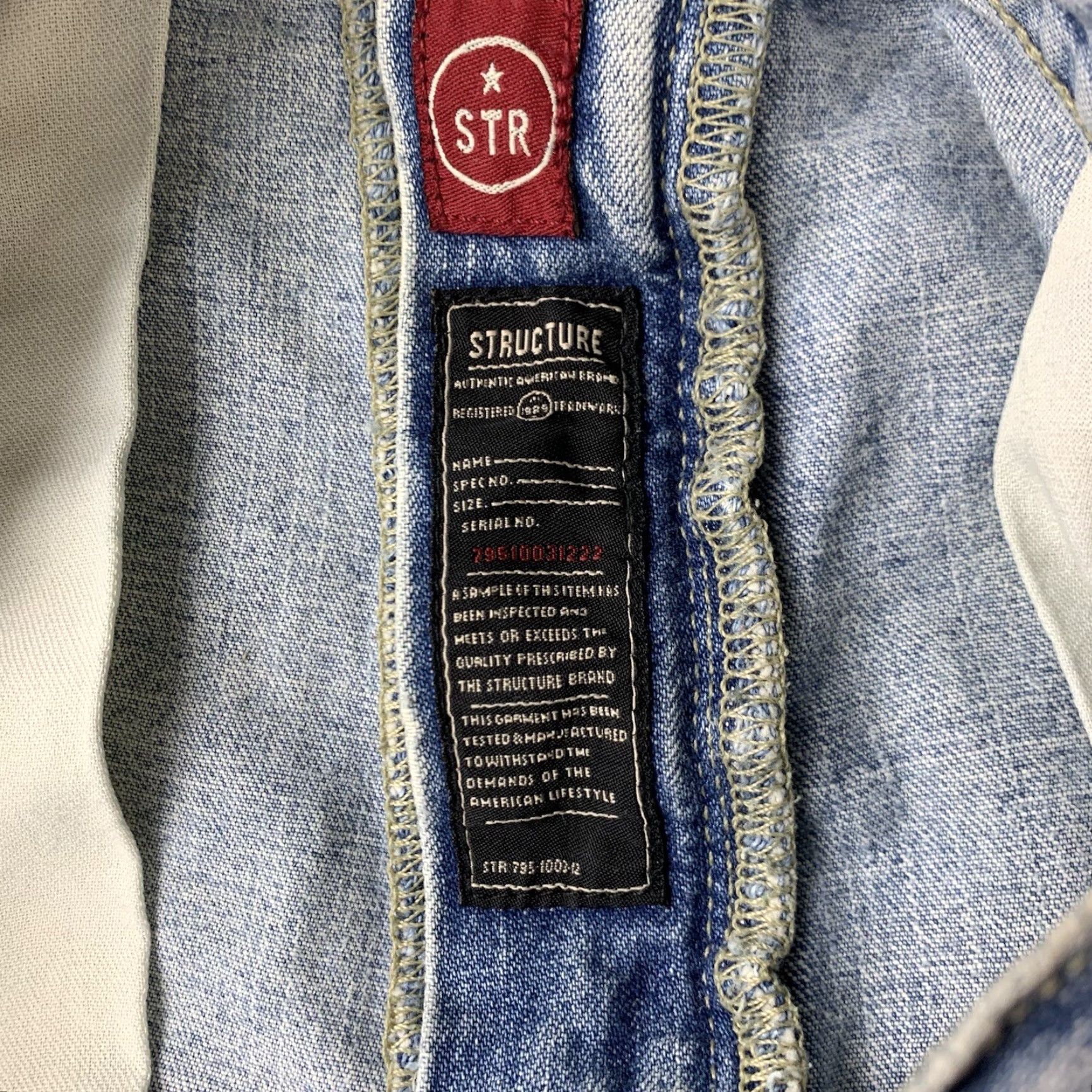 Vintage VINTAGE Structure Jeans Adult 34x29 Blue Grunge Y2K Baggy Thrashed Worn Faded Closure Zip Mens Jeans 34 Blue Grunge Y2K Size US 34 / EU 50 - 6 Thumbnail