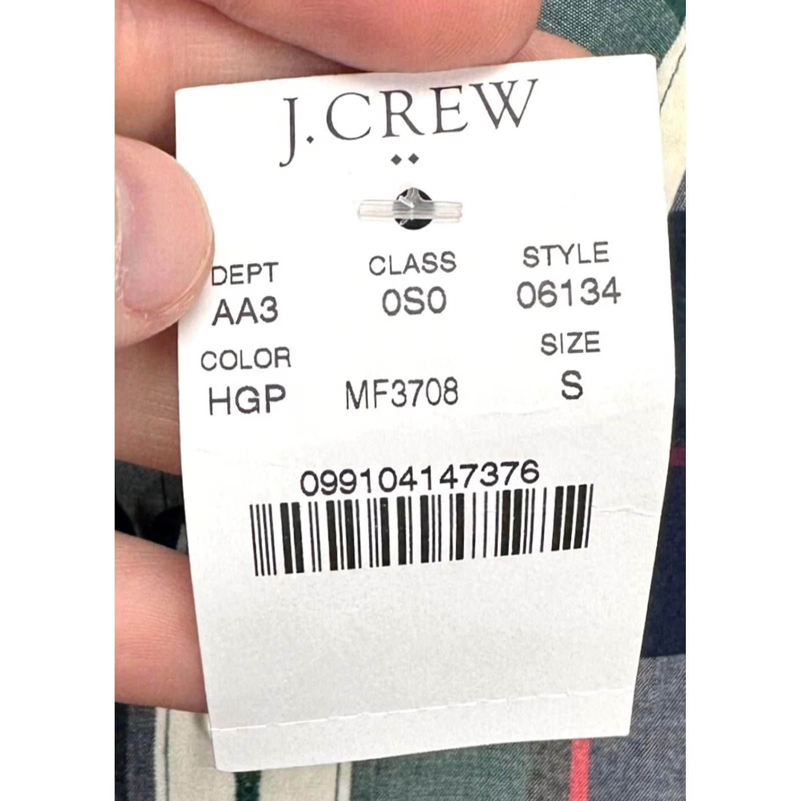 J.Crew J.CREW Shirt Adult Small Slim Button-Down Long Sleeve Plaid Navy Green Mens NEW Size US S / EU 44-46 / 1 - 2 Thumbnail