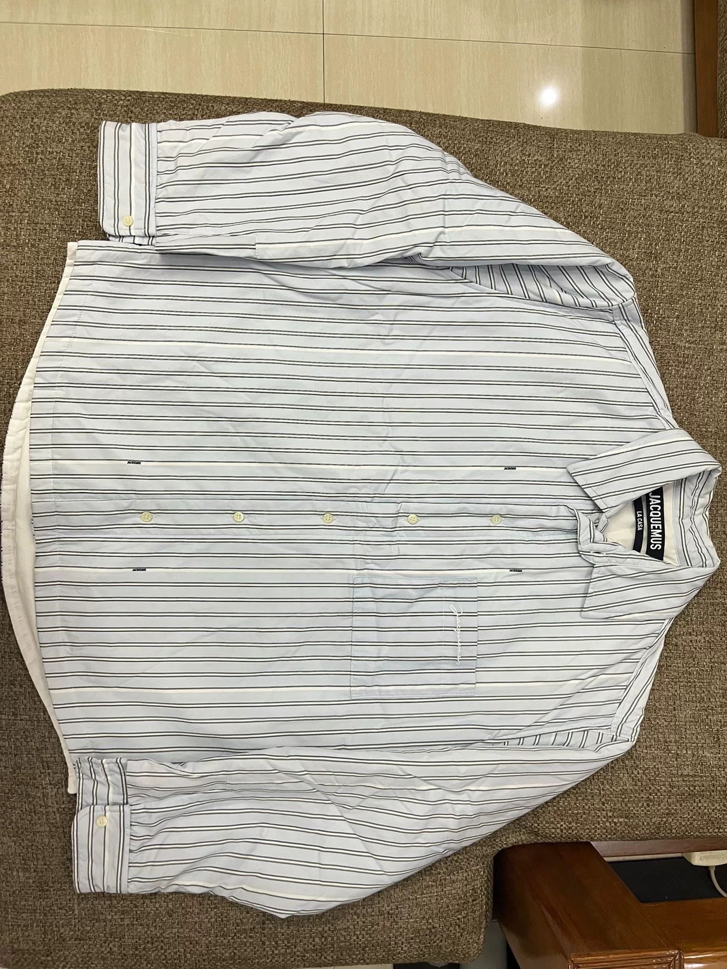Jacquemus Jacquemus Blue Striped Shirt Jacket Size US M / EU 48-50 / 2 - 1 Thumbnail