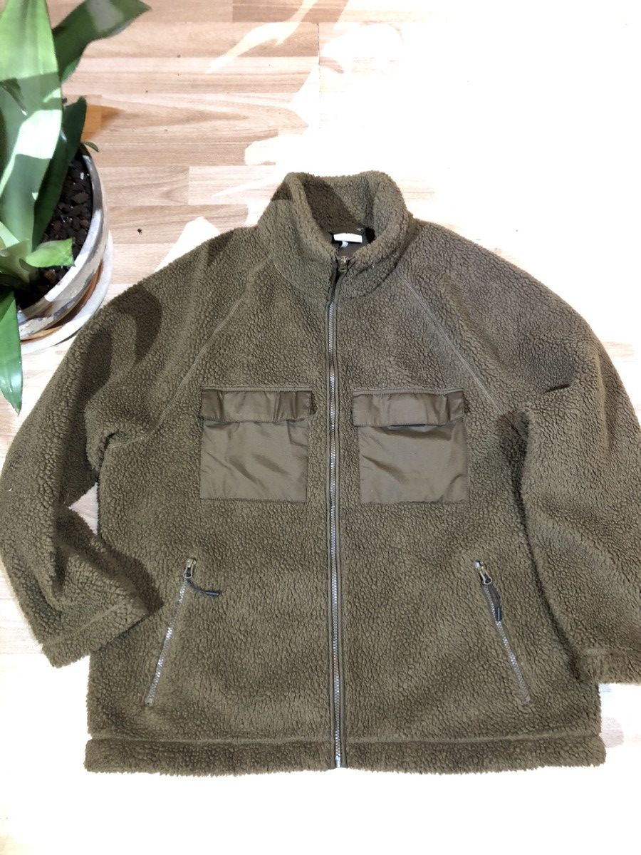 H&M H&M Mens Kaki Fleece Jacket Size XL Size US XL / EU 56 / 4 - 1 Thumbnail