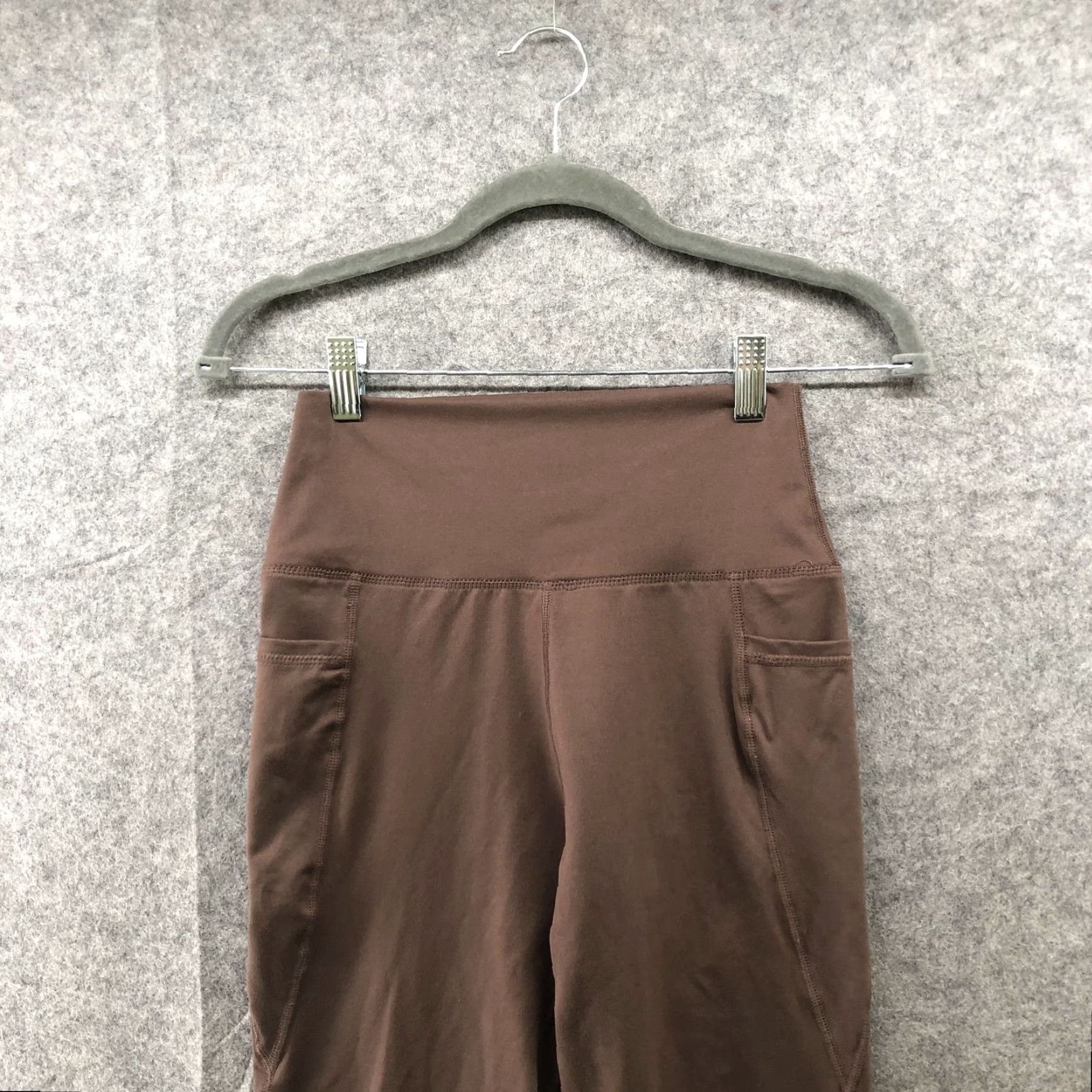 Vintage Sage Collective High Rise Leggings Womens S Brown Side Pockets Ankle Yoga Size 28" / US 6 / IT 42 - 3 Thumbnail