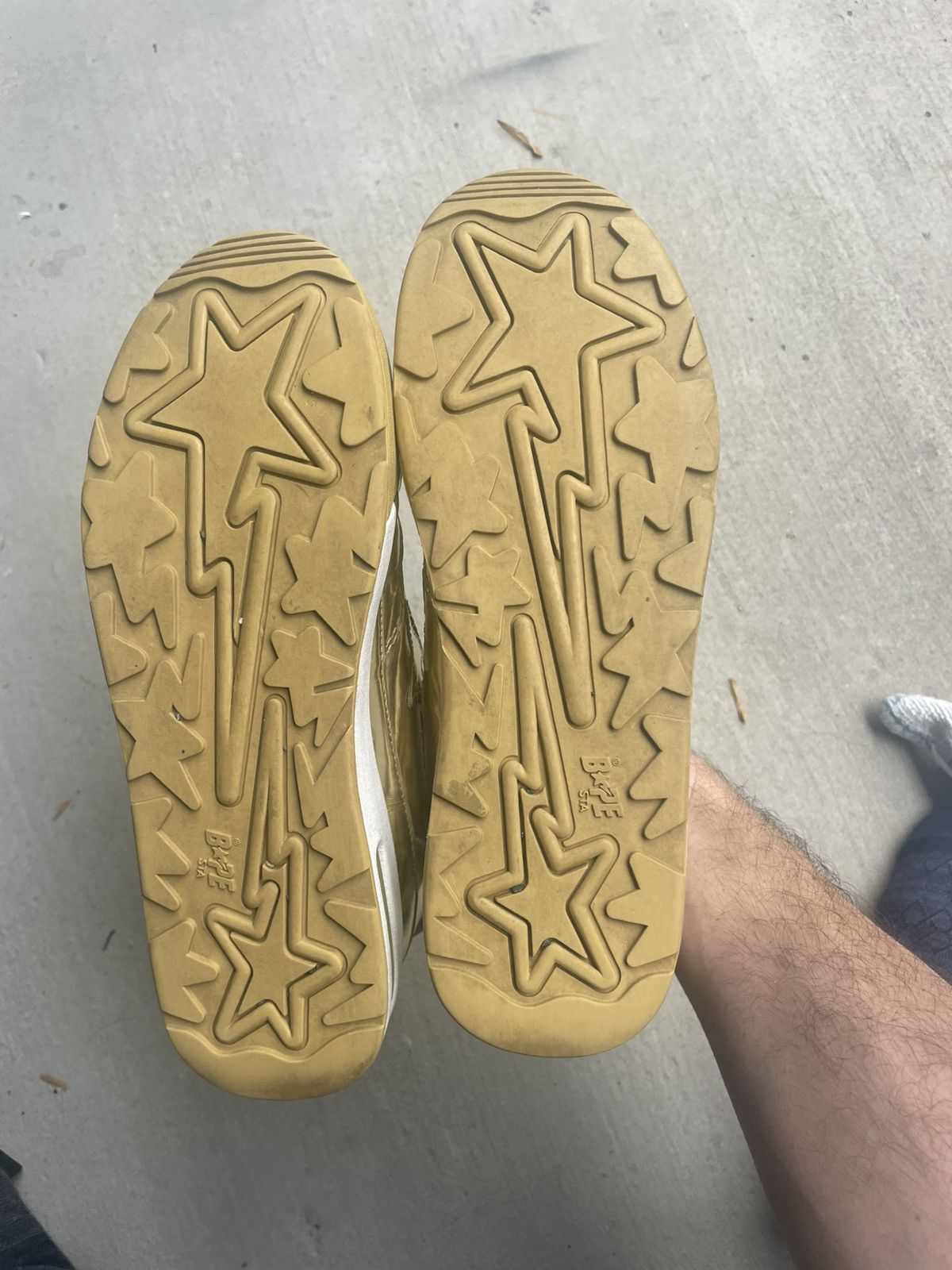 Bape Bape Bapesta Gold Trainers Size US 8.5 / EU 41-42 - 9 Thumbnail