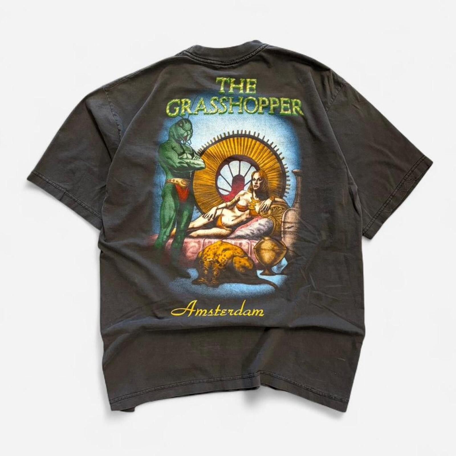 Vintage Vintage 90s The Grasshopper Cafe Amsterdam Tee Size US XL / EU 56 / 4 - 1 Thumbnail
