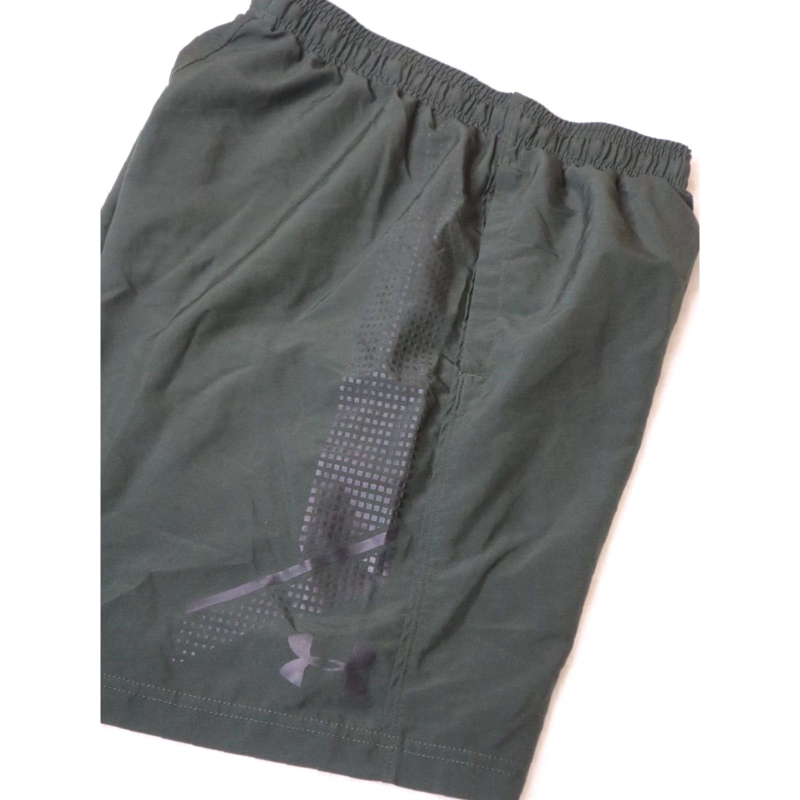 Under Armour Under Armour Heatgear Graphic Shorts Mens S Black Elastic Waist Activewear Yoga Size US 29 - 2 Thumbnail