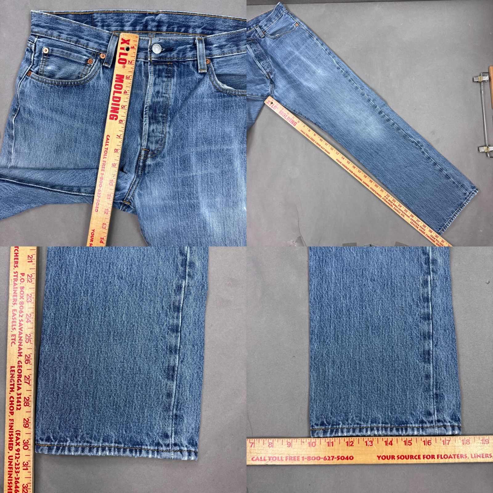 Levi's Levi's 501 Jeans Men Blue Denim Button Fly Pant 34x30 Distressed Faded Vintage? (Tag33x32) Size US 33 - 10 Thumbnail