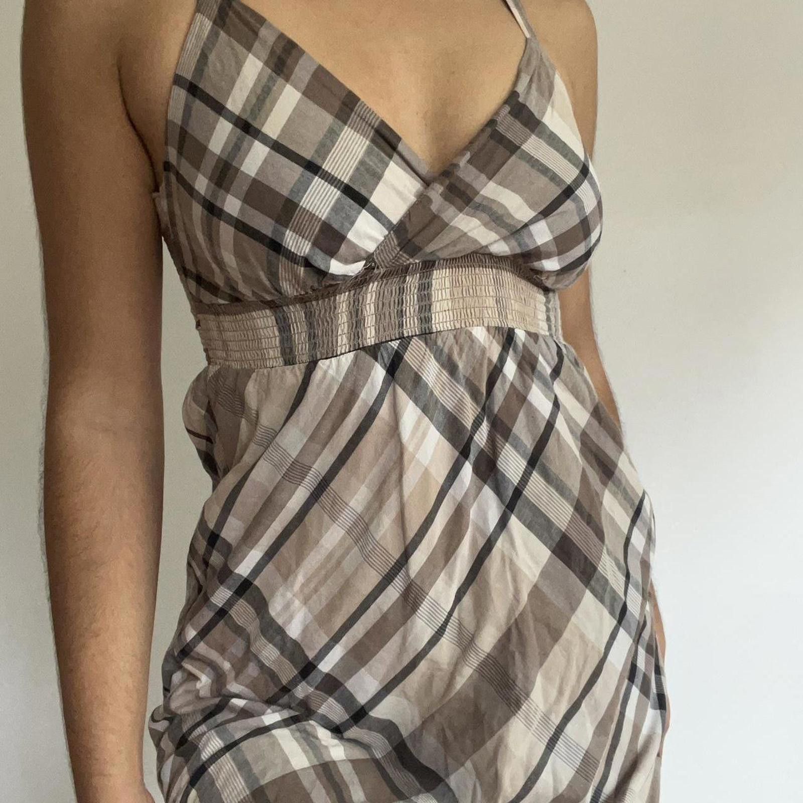 Other Tan and brown plaid midi dress with adjustable straps Size S / US 4 / IT 40 - 4 Thumbnail