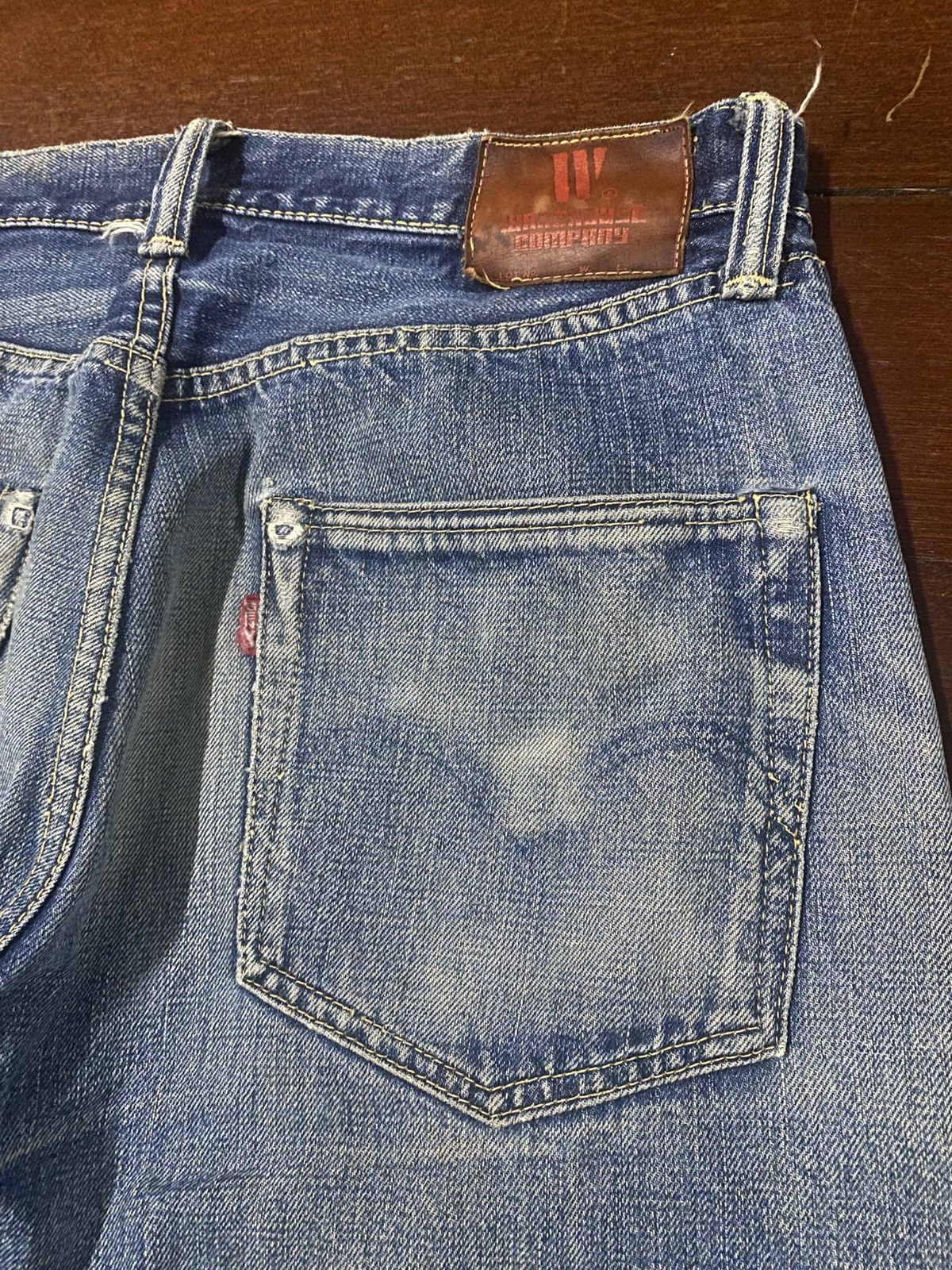 Warehouse Vintage 90s Warehouse patch leather Selvedge distressed Size US 32 / EU 48 - 18 Thumbnail